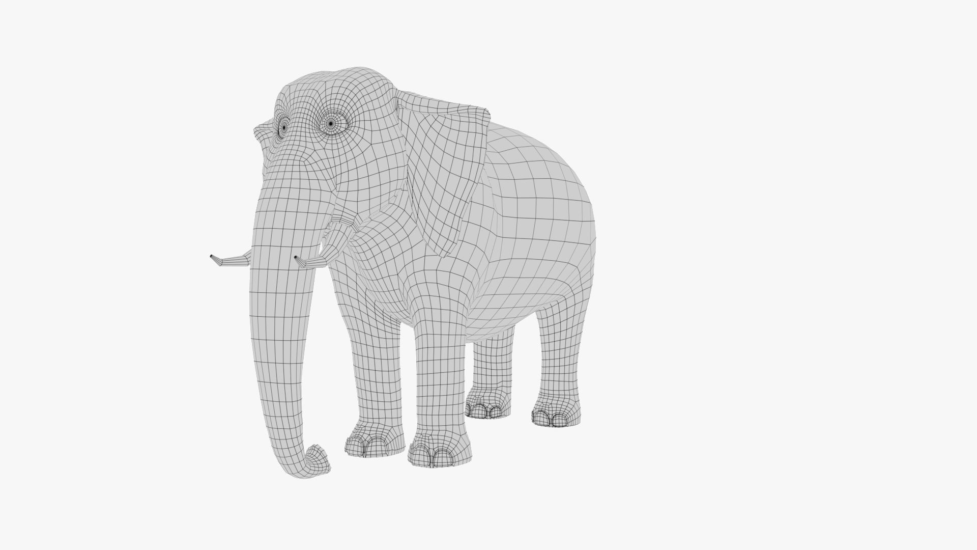 3D Cartoon Elephant Low-poly 3D model_14