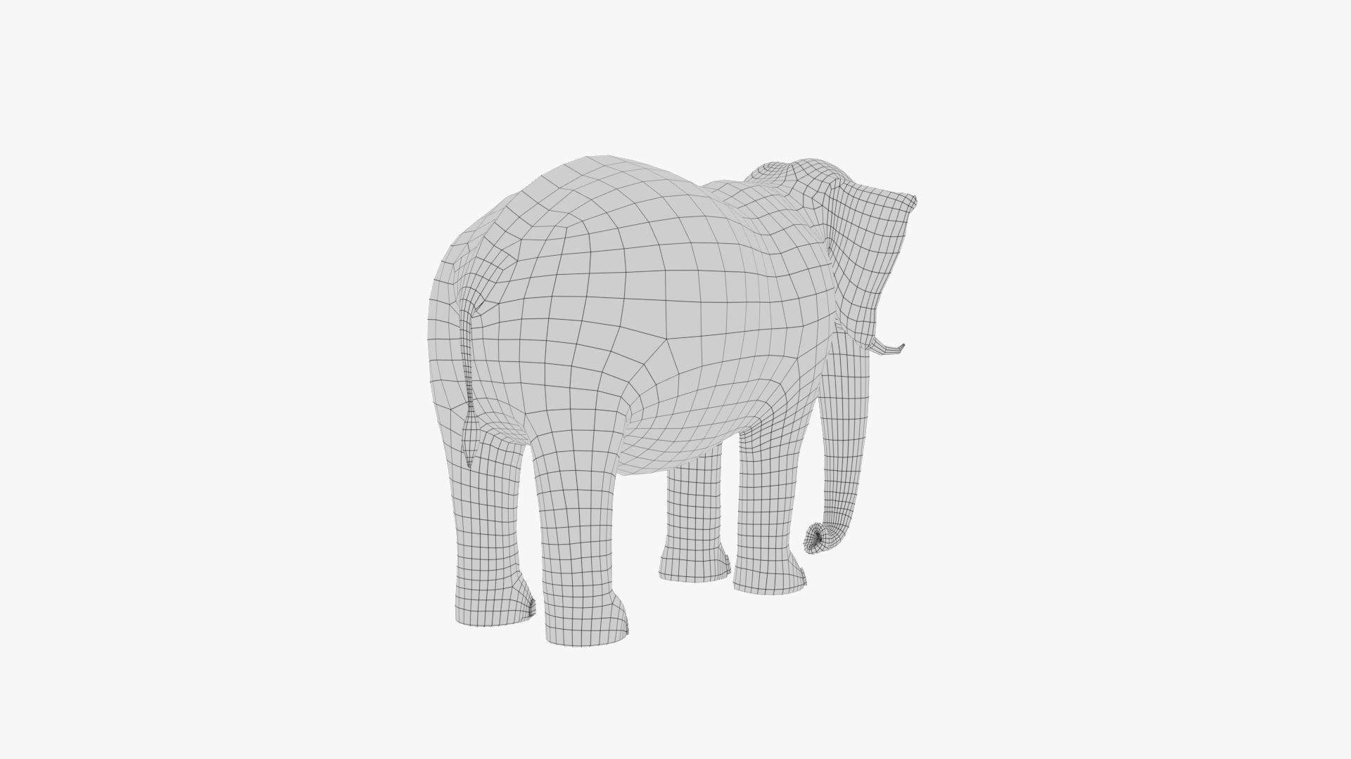3D Cartoon Elephant Low-poly 3D model_12
