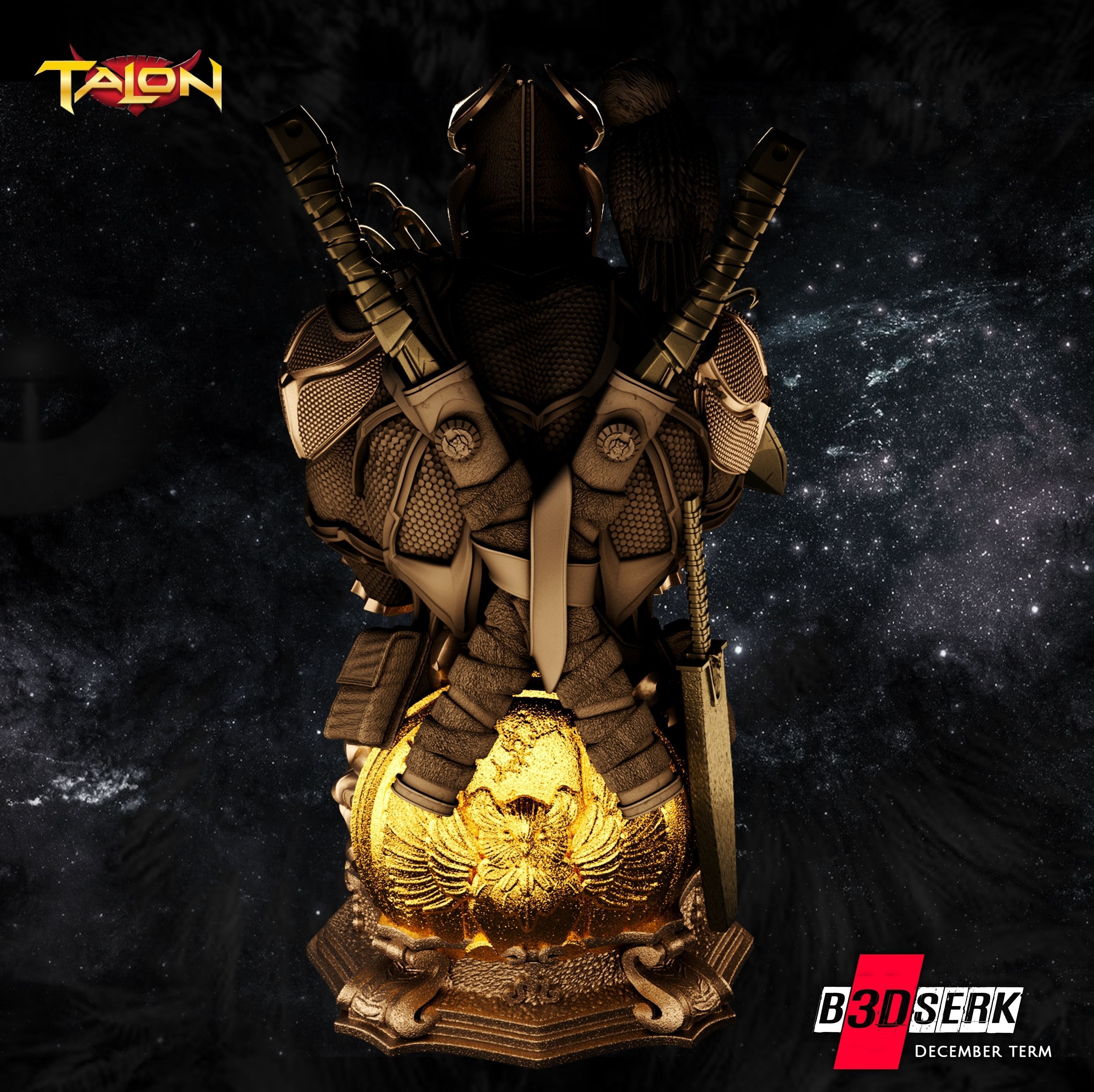 B3DSERK December Term Talon Bust 3D print model_5