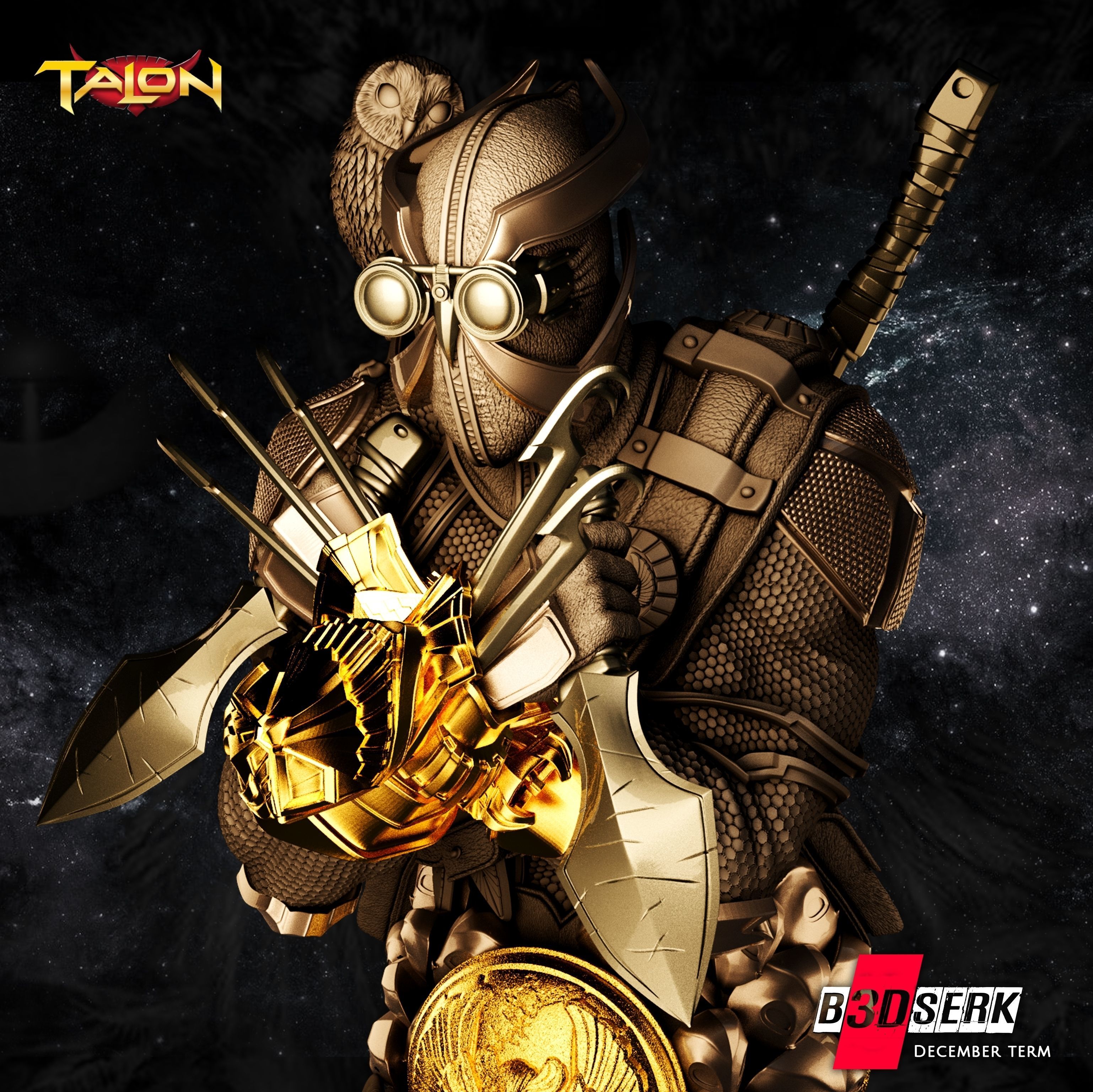B3DSERK December Term Talon Bust 3D print model_2
