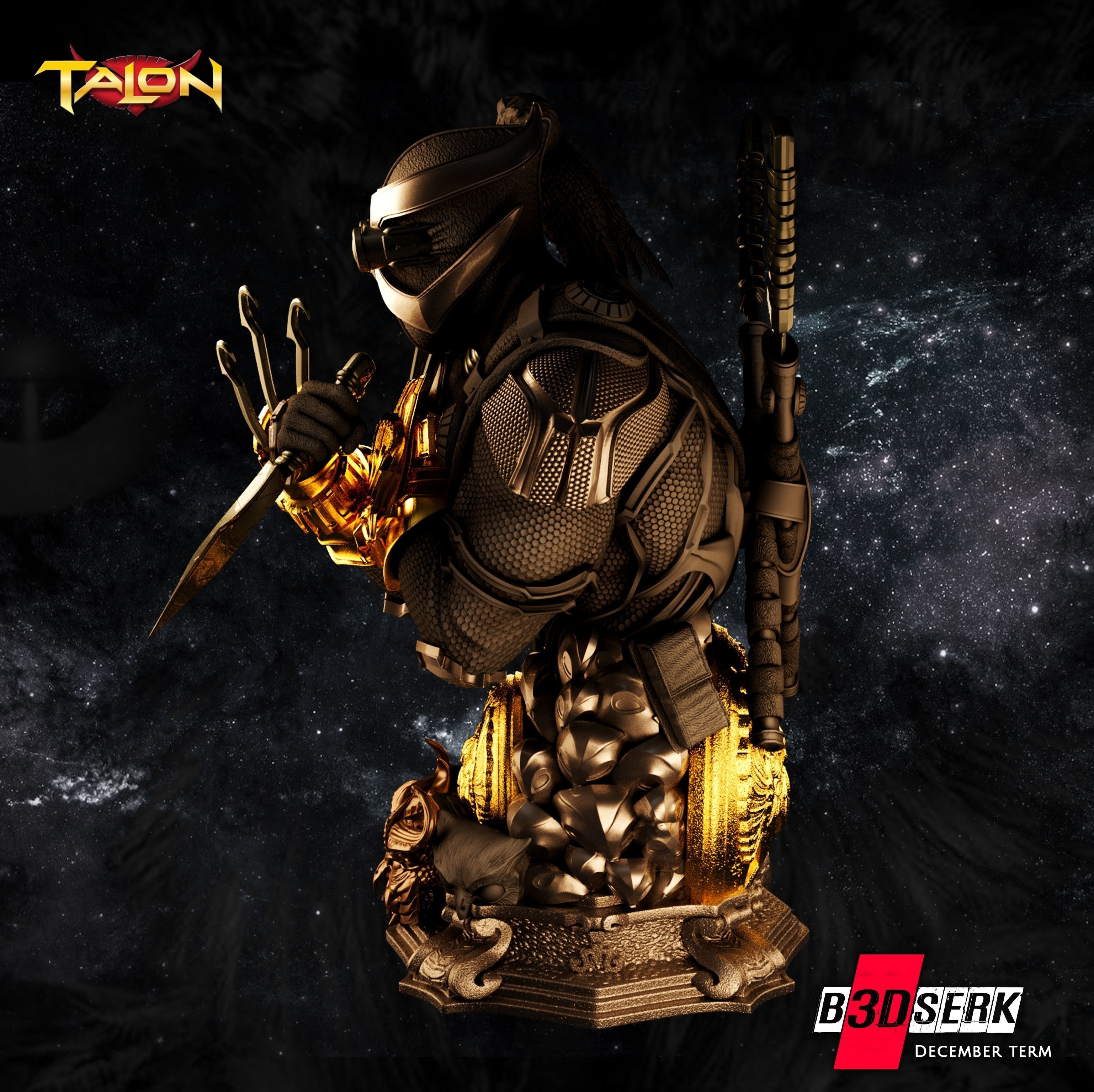 B3DSERK December Term Talon Bust 3D print model_4