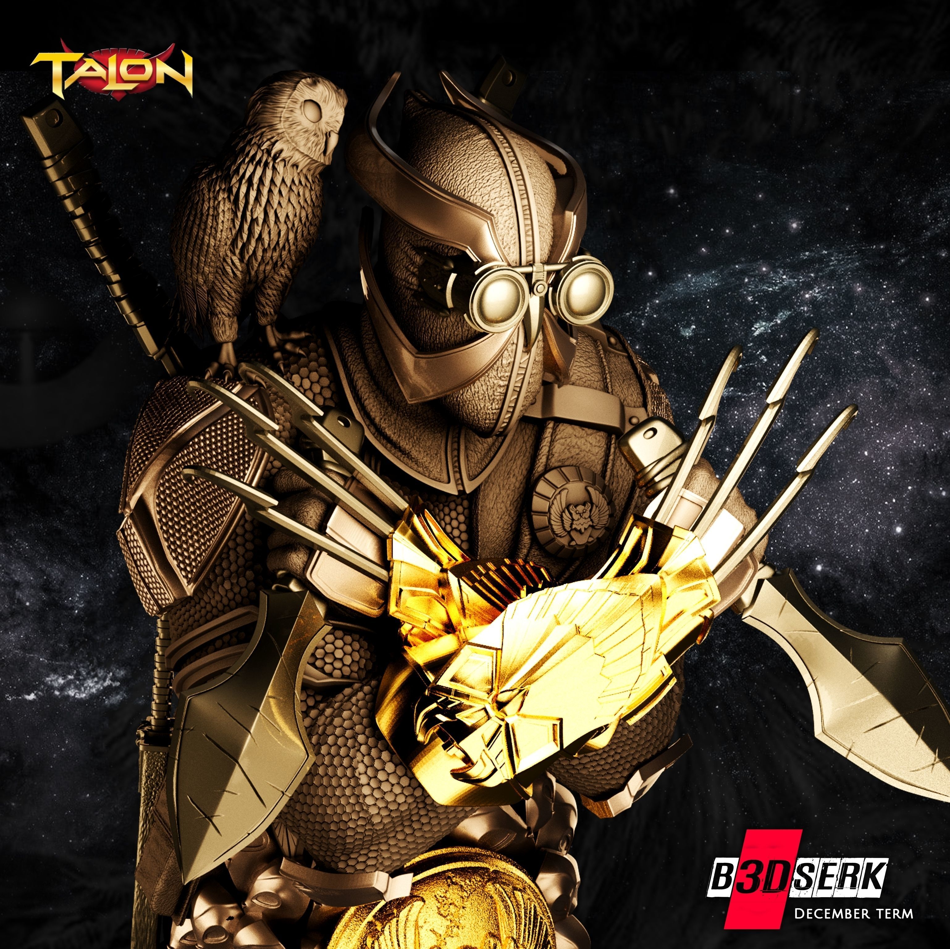 B3DSERK December Term Talon Bust 3D print model_1