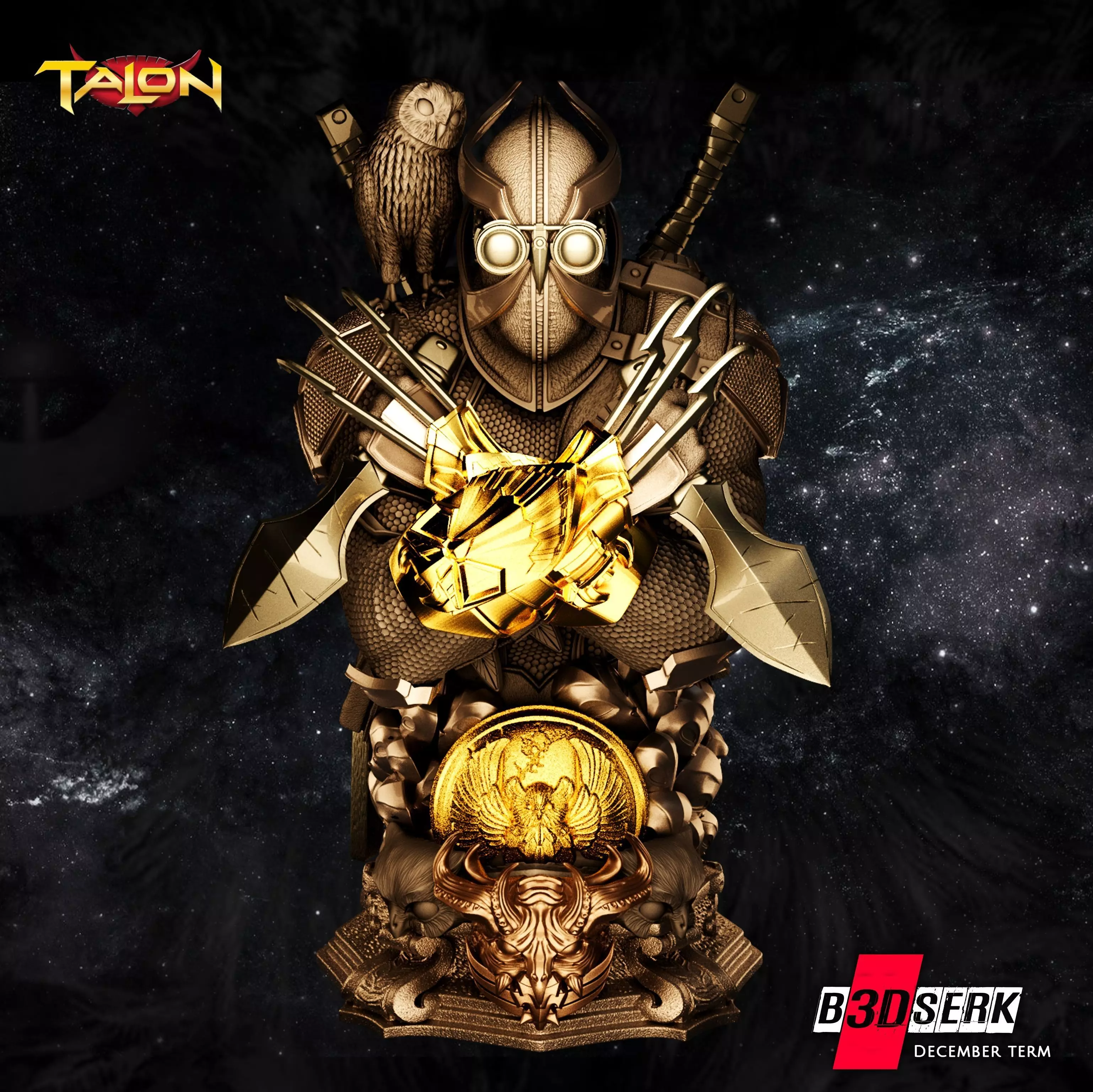 B3DSERK December Term Talon Bust 3D print model_0