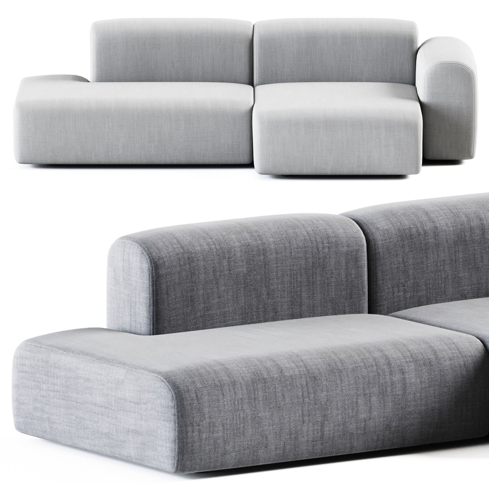 Hay Mags Soft Low Sofa 2 5 Seater Combination 3D model_1