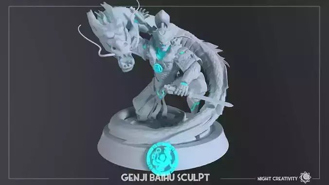 OVERWATCH COLLECTIBLE GENJI BAIHU FIGURINE  3D print model