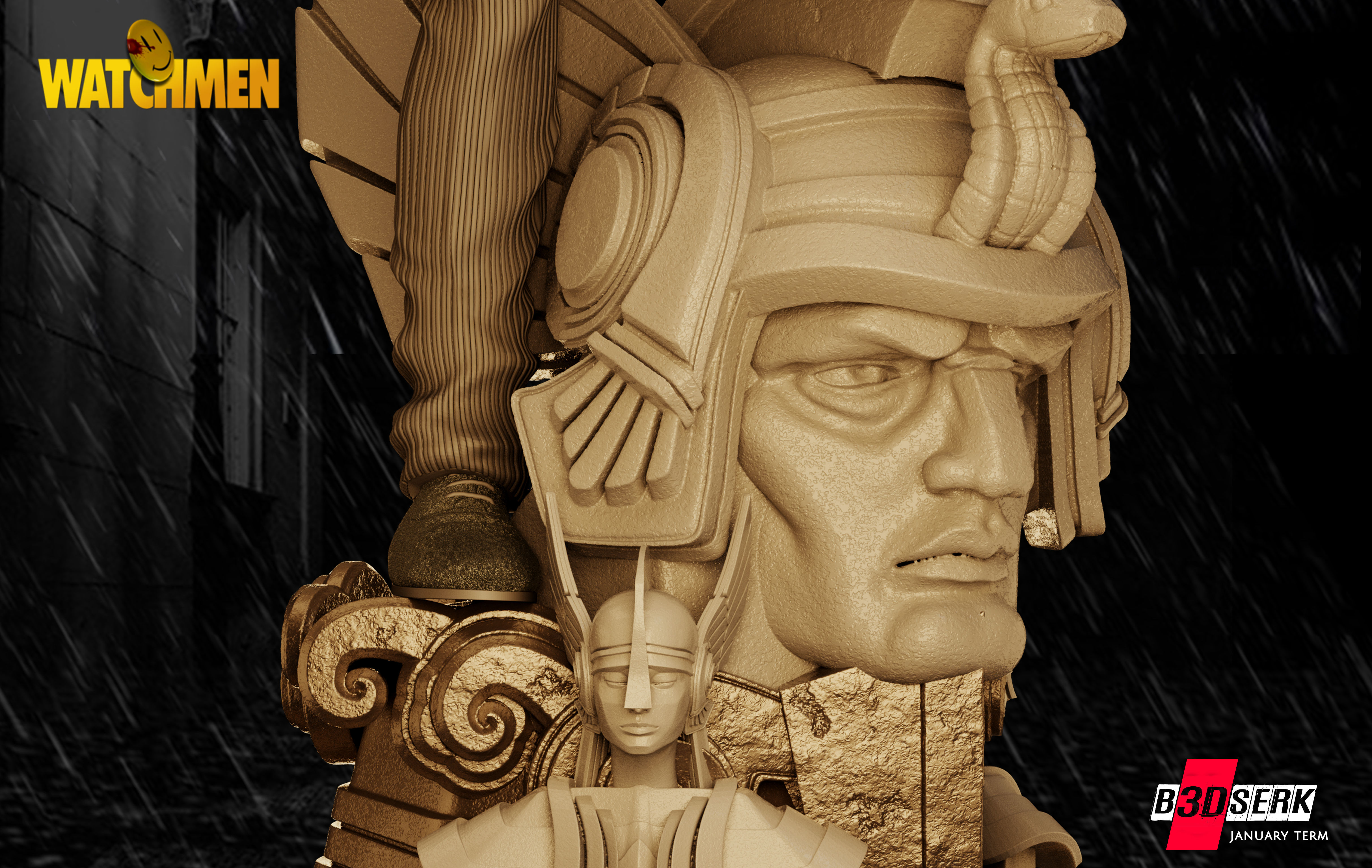 B3DSERK January Term Rorschach Sculpture 3D print model_8