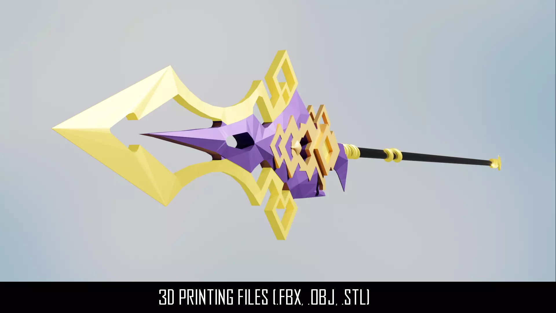 Genshin Impact - Zhonglis vortex spear 3D print model_0