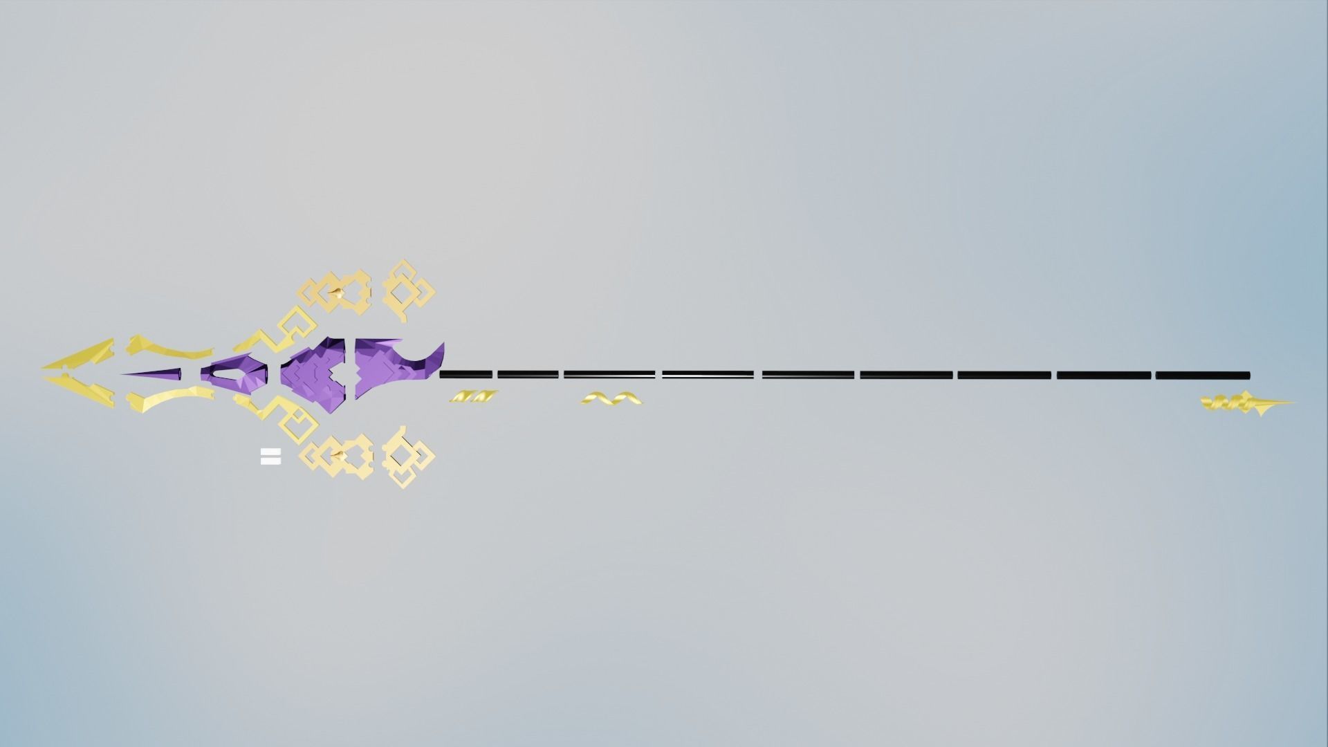 Genshin Impact - Zhonglis vortex spear 3D print model_1