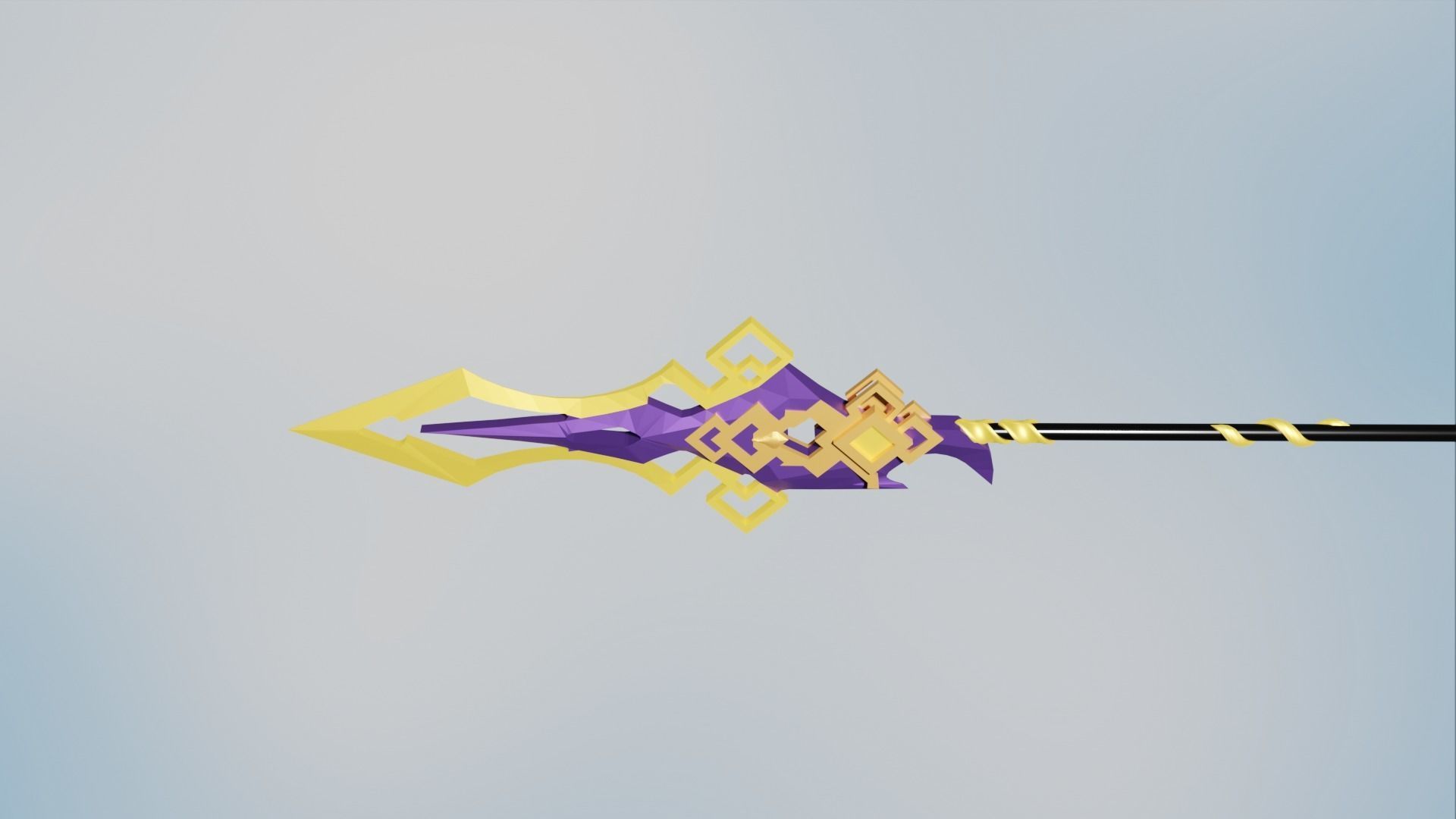 Genshin Impact - Zhonglis vortex spear 3D print model_3