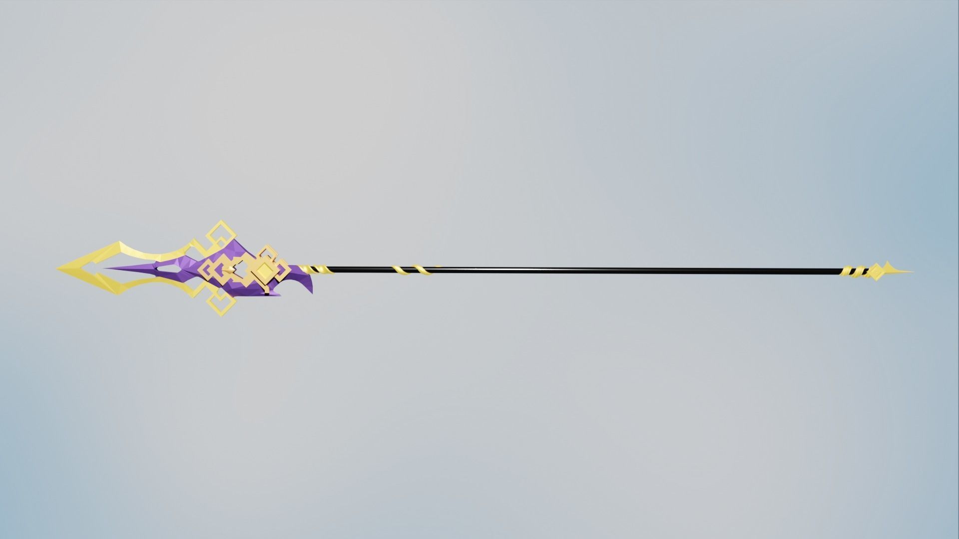 Genshin Impact - Zhonglis vortex spear 3D print model_2