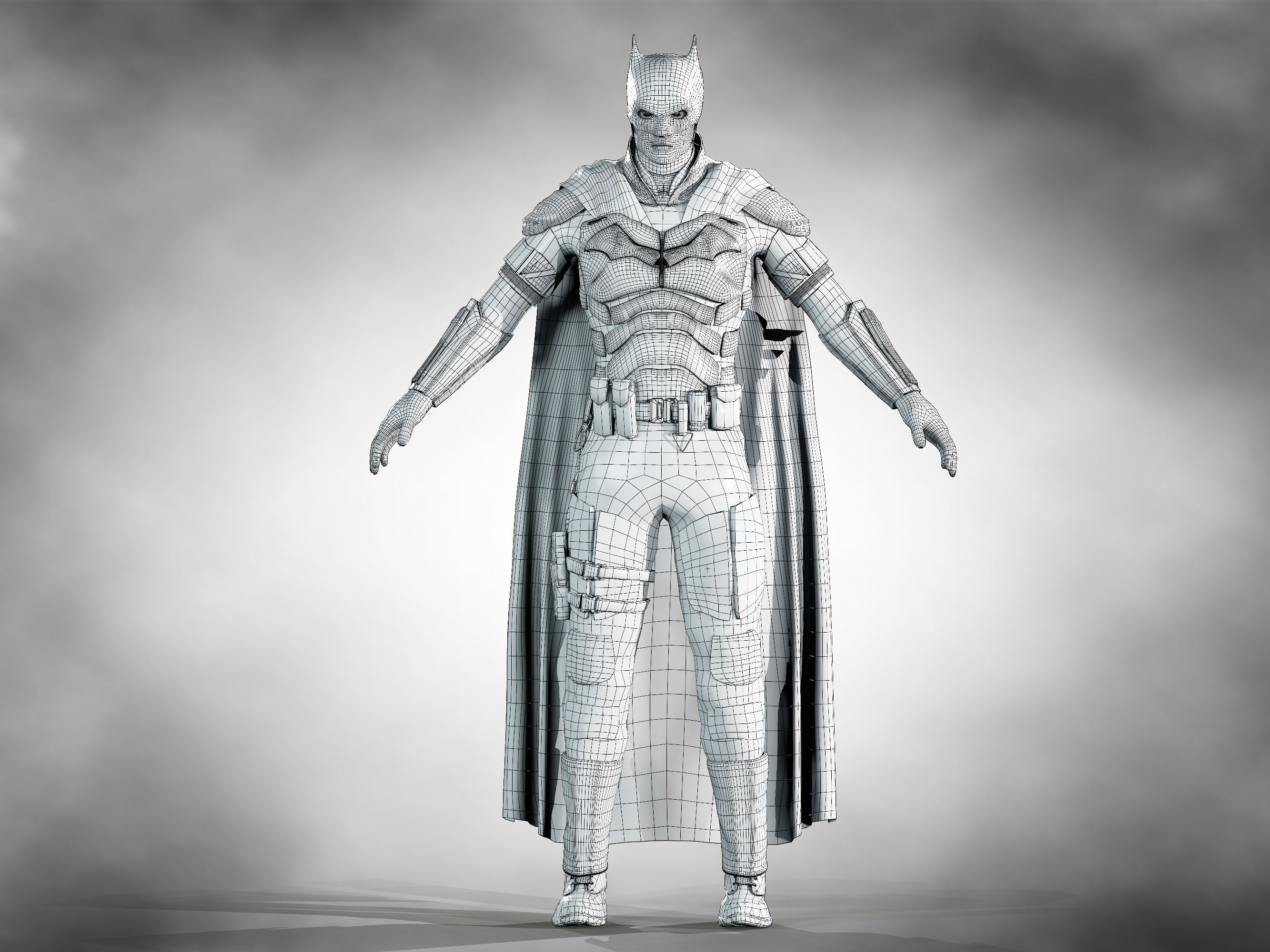 Batman 2022 Low-poly 3D model_9