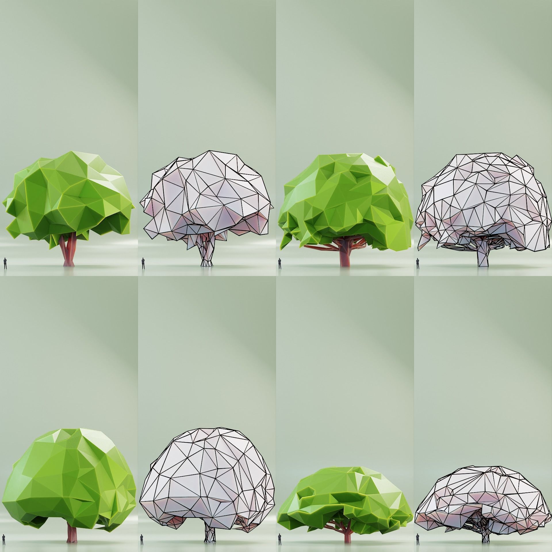 Paper Trees Low-poly 3D model_20