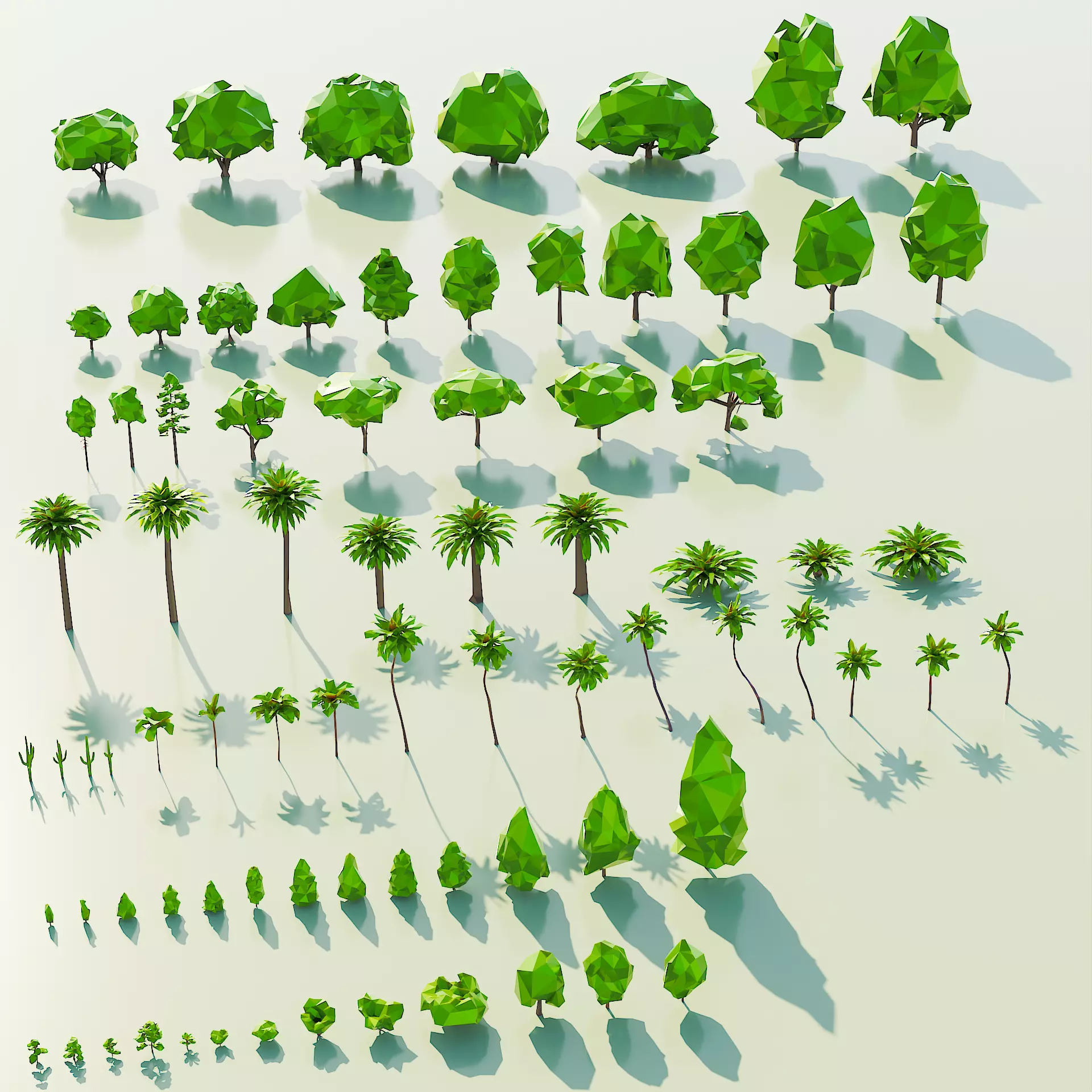 Paper Trees Low-poly 3D model_0