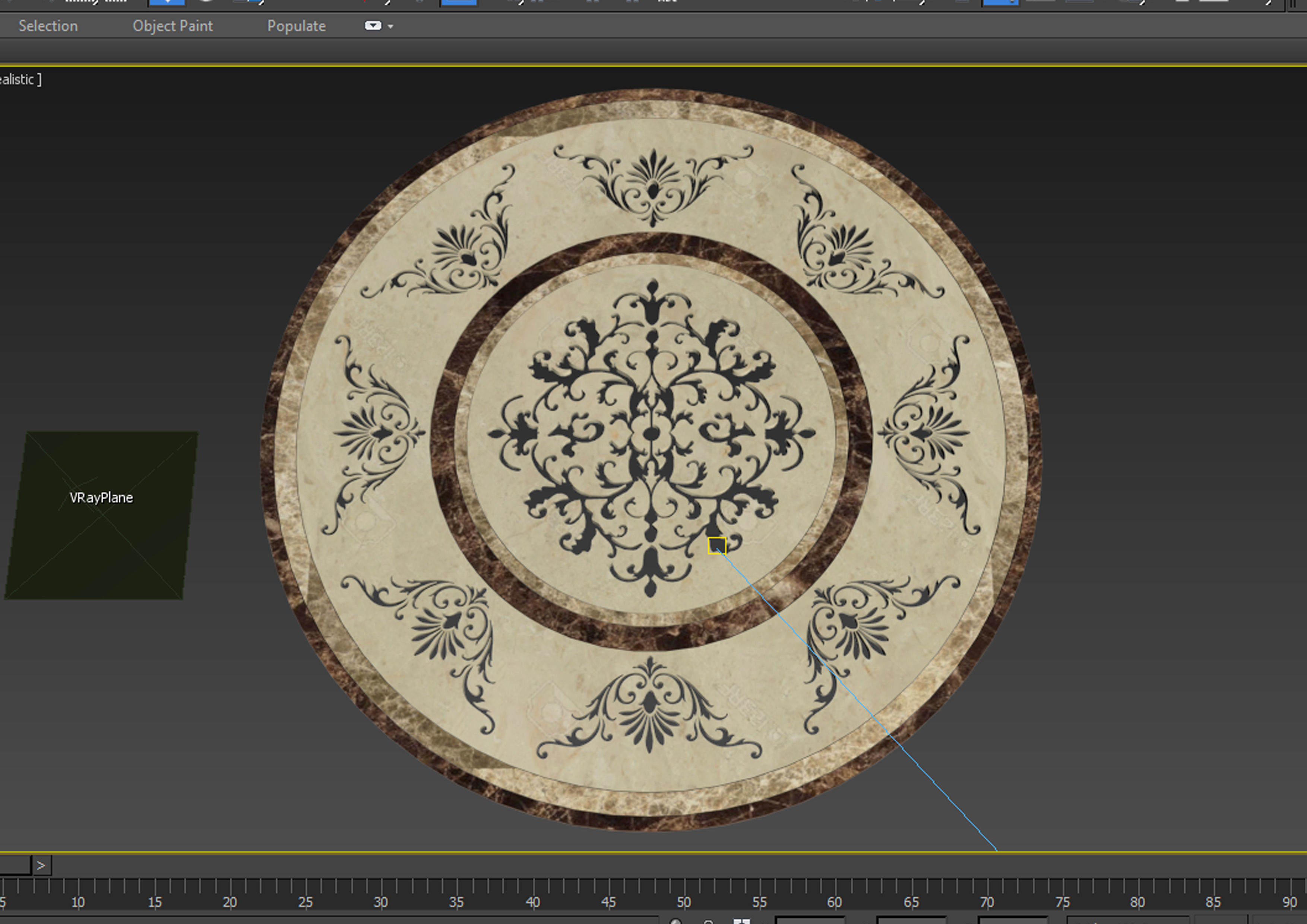 Flooring design medallion 3d model with materials Low-poly 3D model_3