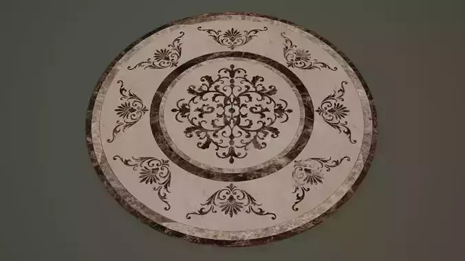 Flooring  design medallion 3d model with materials