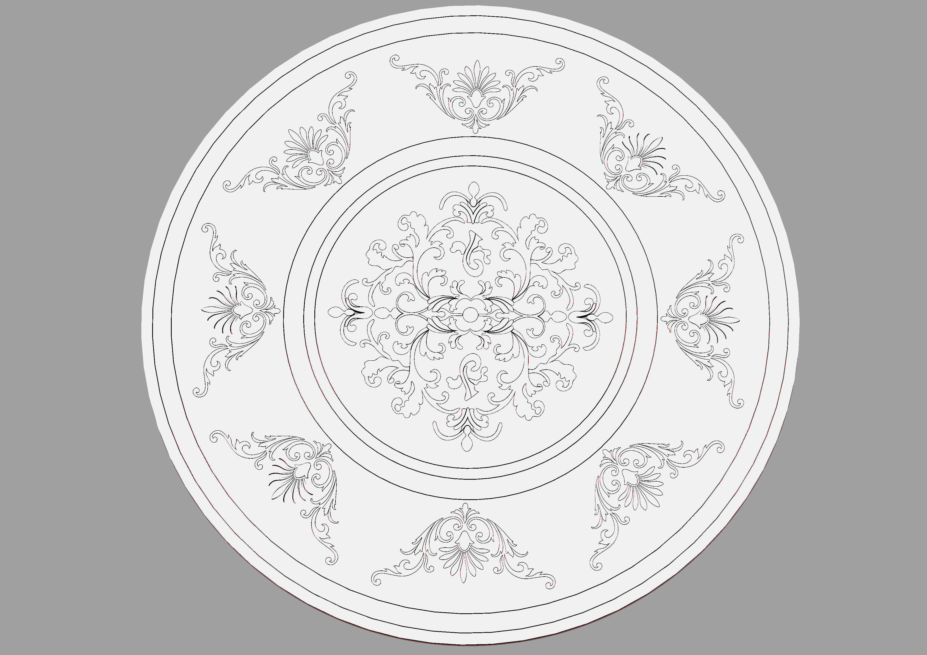 Flooring design medallion 3d model with materials Low-poly 3D model_9