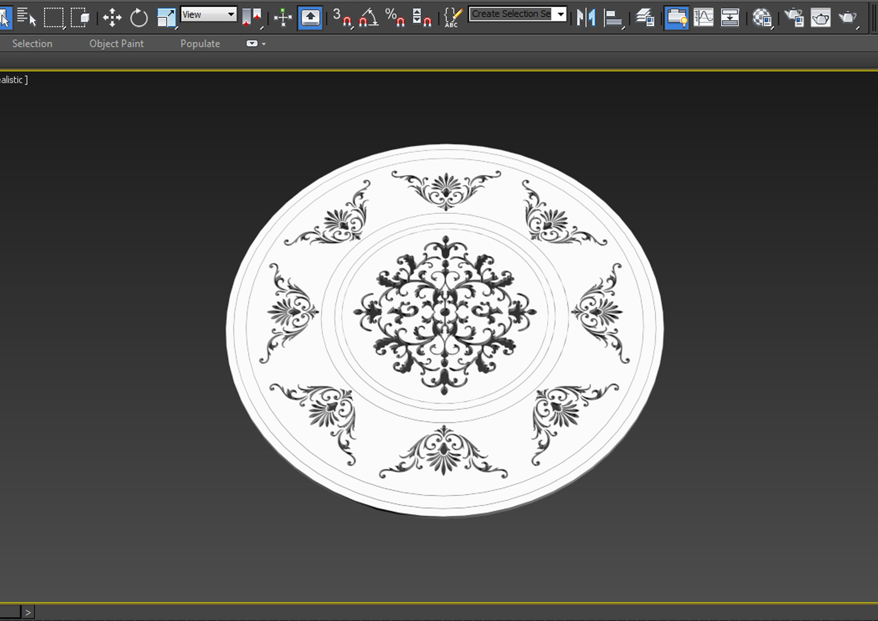 Flooring design medallion 3d model with materials Low-poly 3D model_5