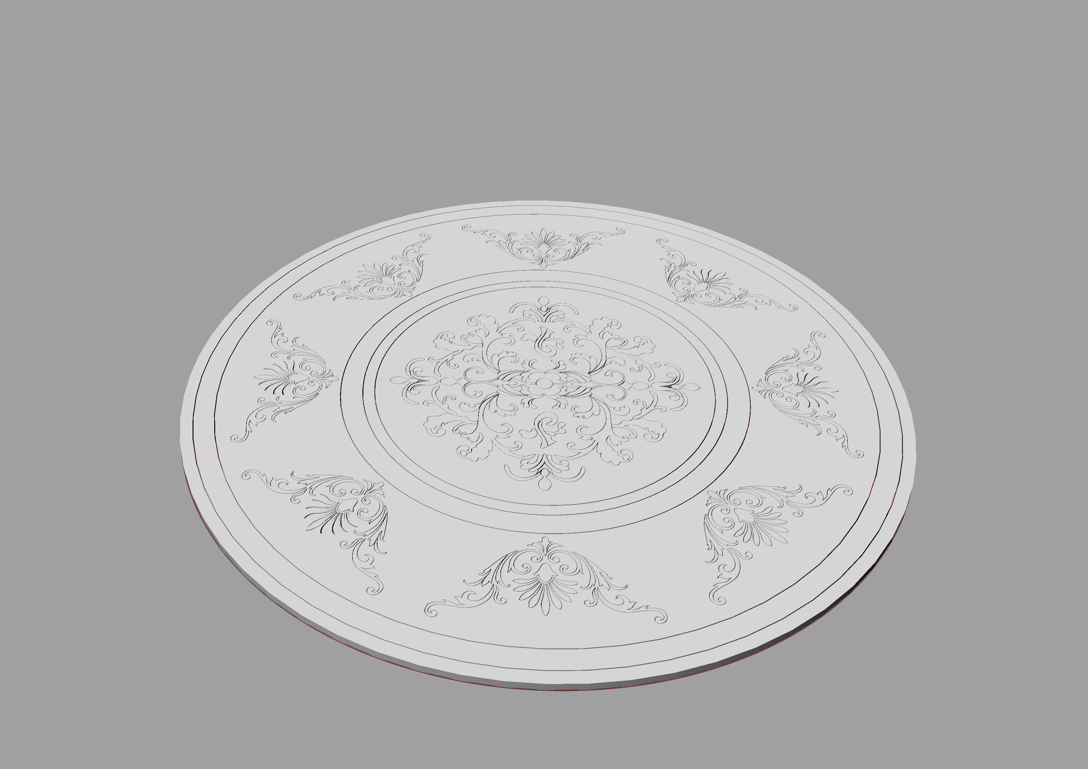Flooring design medallion 3d model with materials Low-poly 3D model_8