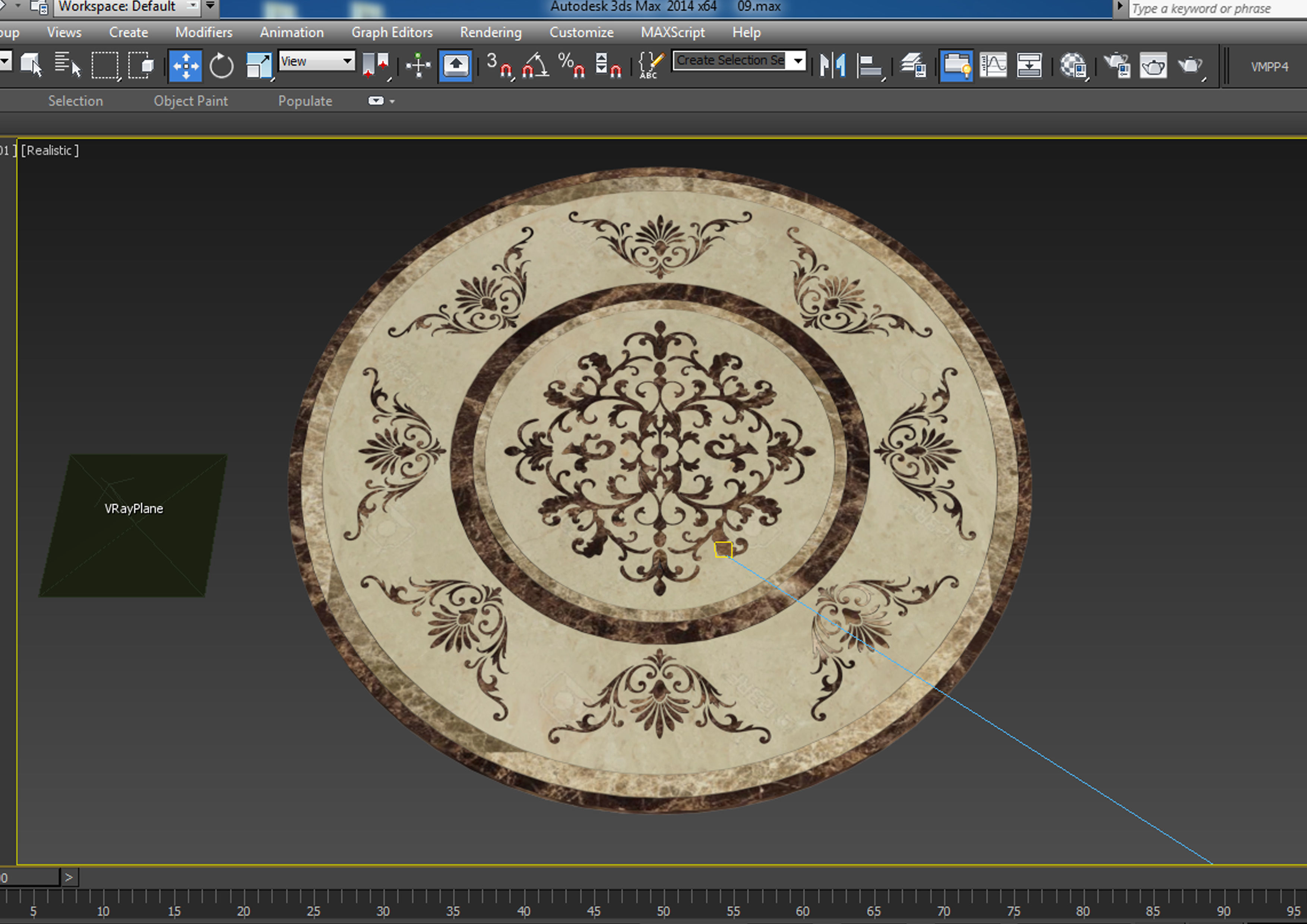 Flooring design medallion 3d model with materials Low-poly 3D model_4
