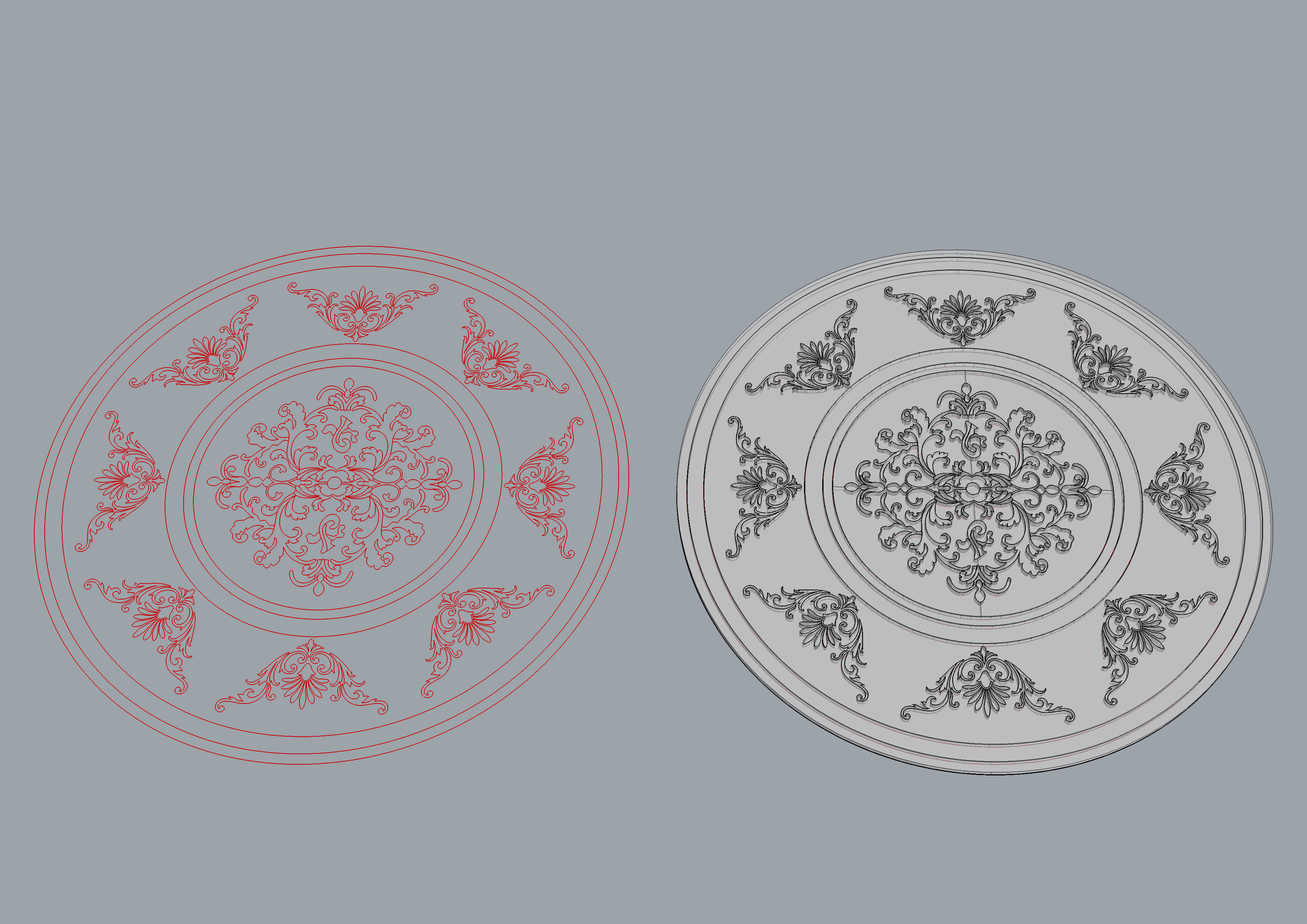 Flooring design medallion 3d model with materials Low-poly 3D model_7