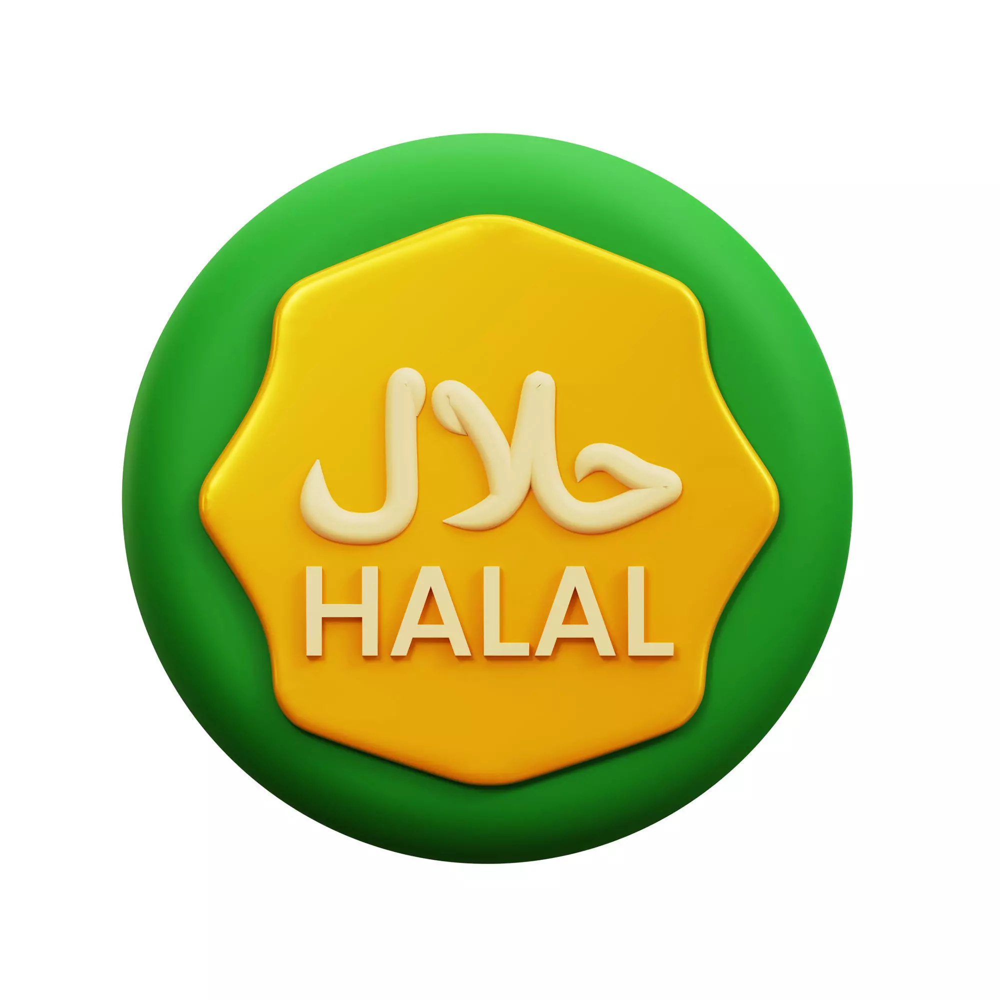 Halal Icon Low-poly 3D model_0