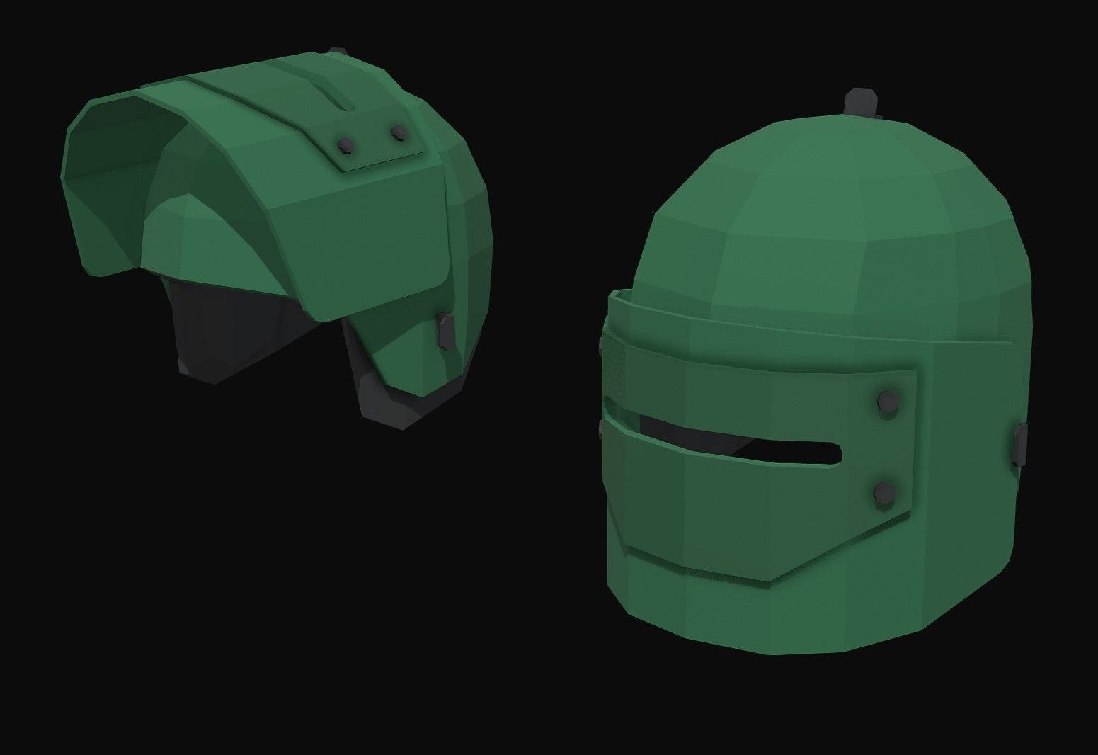 Maska-1SCh Helmet Low Poly Low-poly 3D model_5
