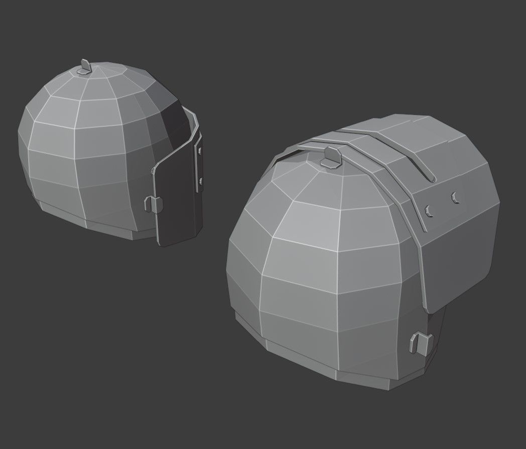 Maska-1SCh Helmet Low Poly Low-poly 3D model_9