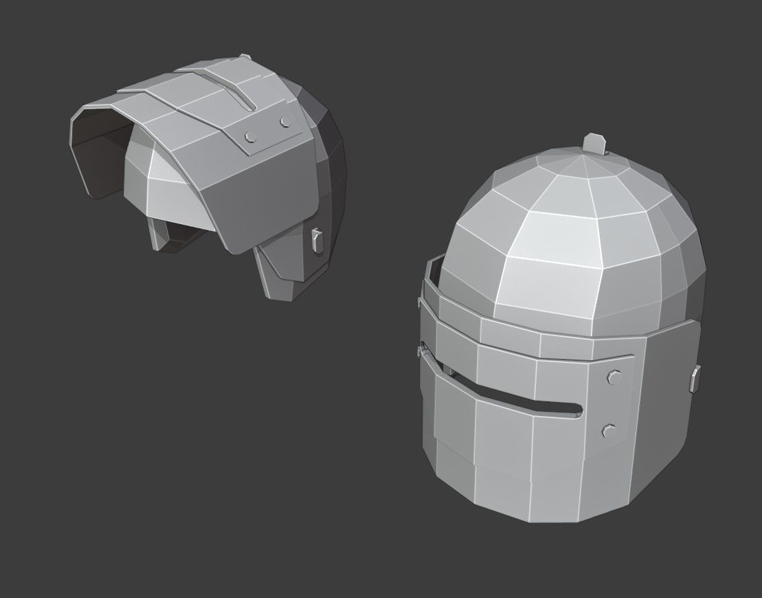 Maska-1SCh Helmet Low Poly Low-poly 3D model_7