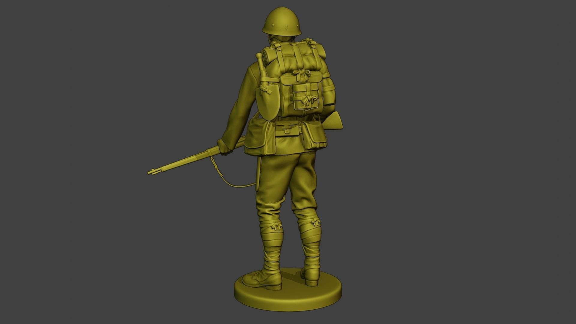 Japanese soldier ww2 Stand J1 3D print model_5