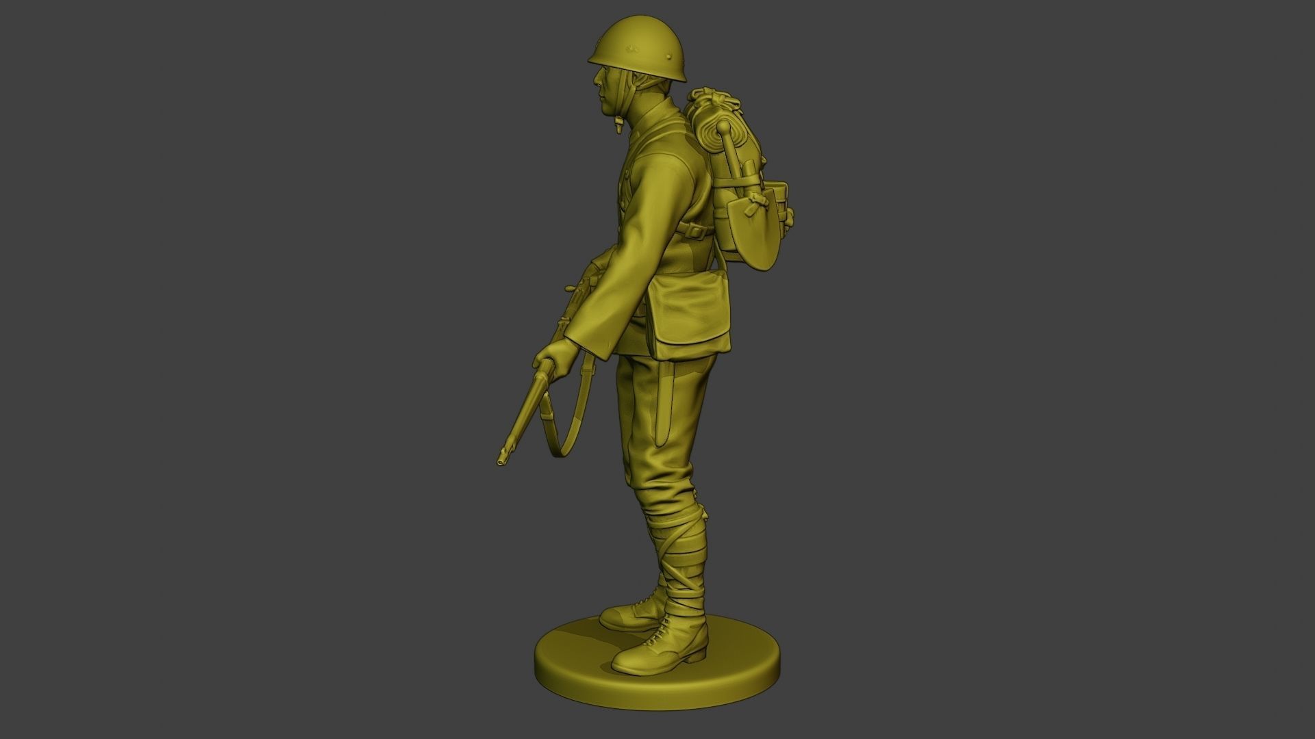 Japanese soldier ww2 Stand J1 3D print model_3