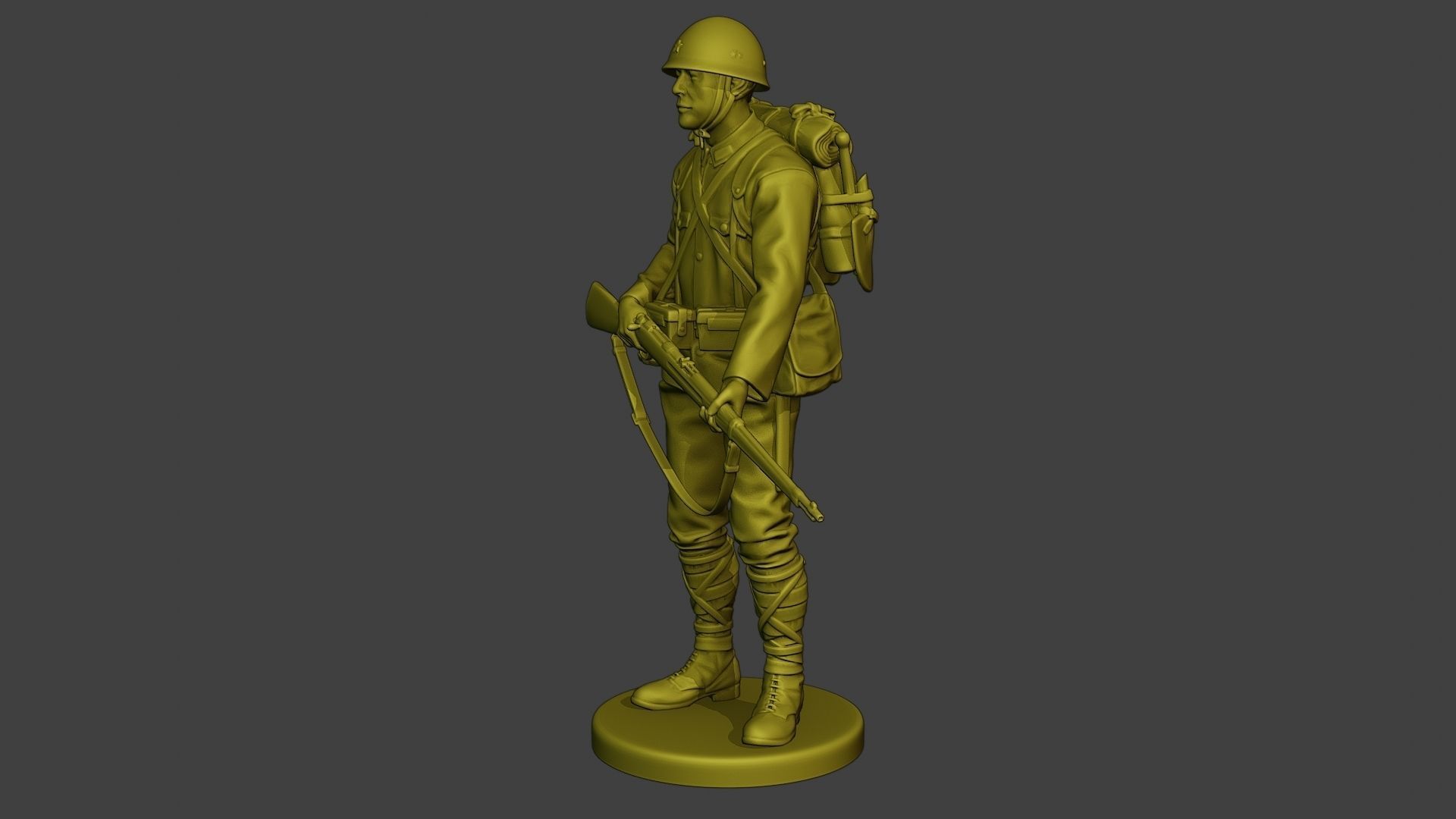Japanese soldier ww2 Stand J1 3D print model_2