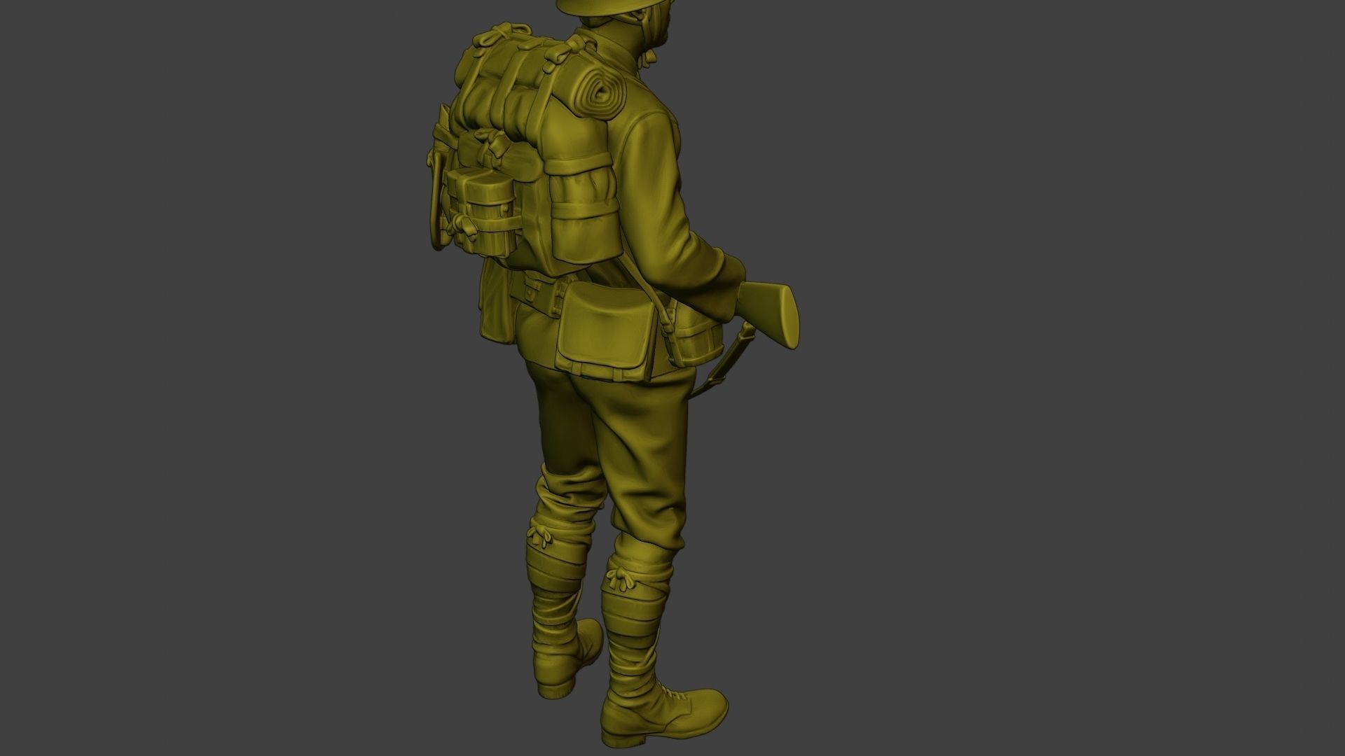 Japanese soldier ww2 Stand J1 3D print model_24