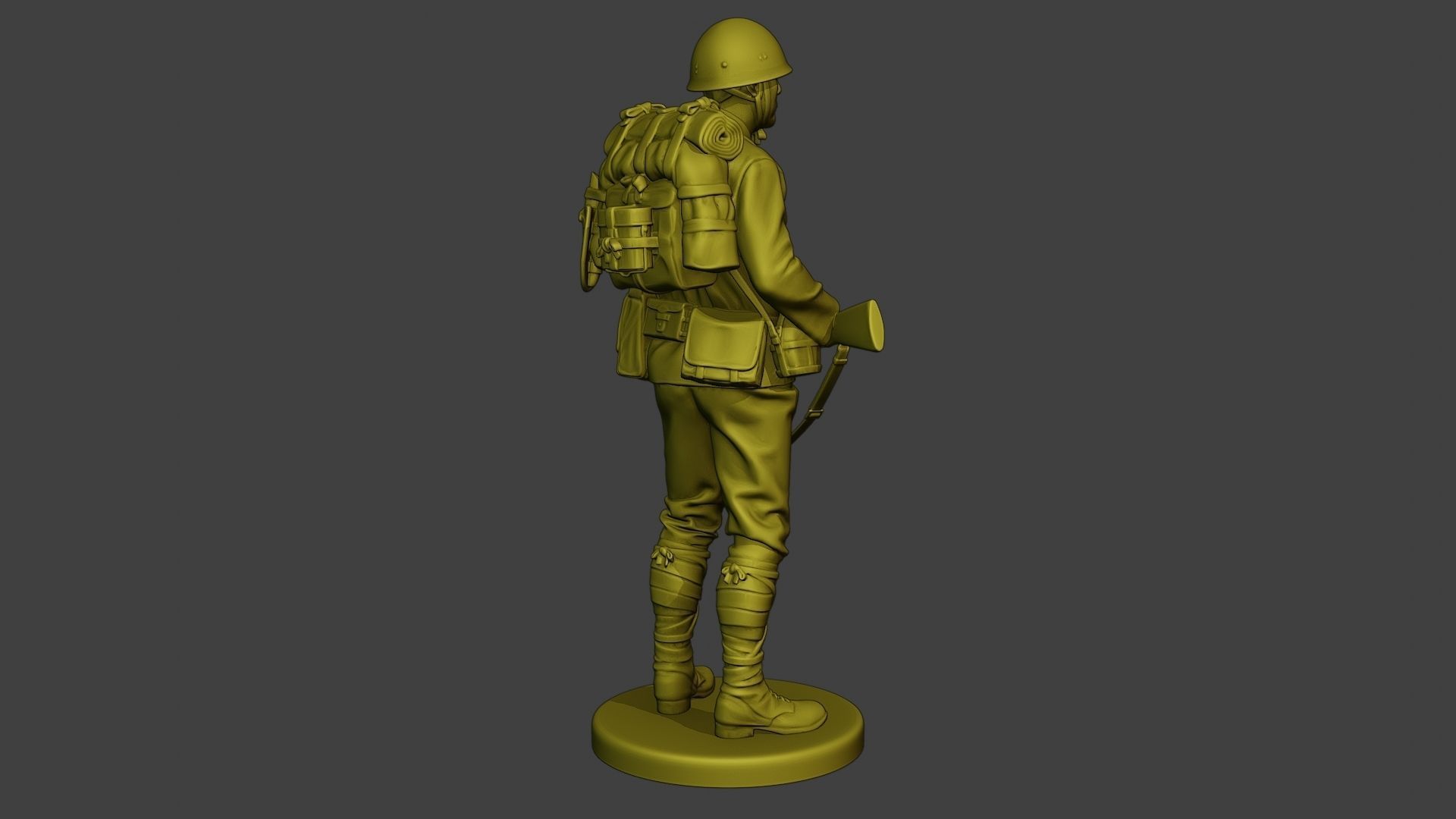 Japanese soldier ww2 Stand J1 3D print model_7