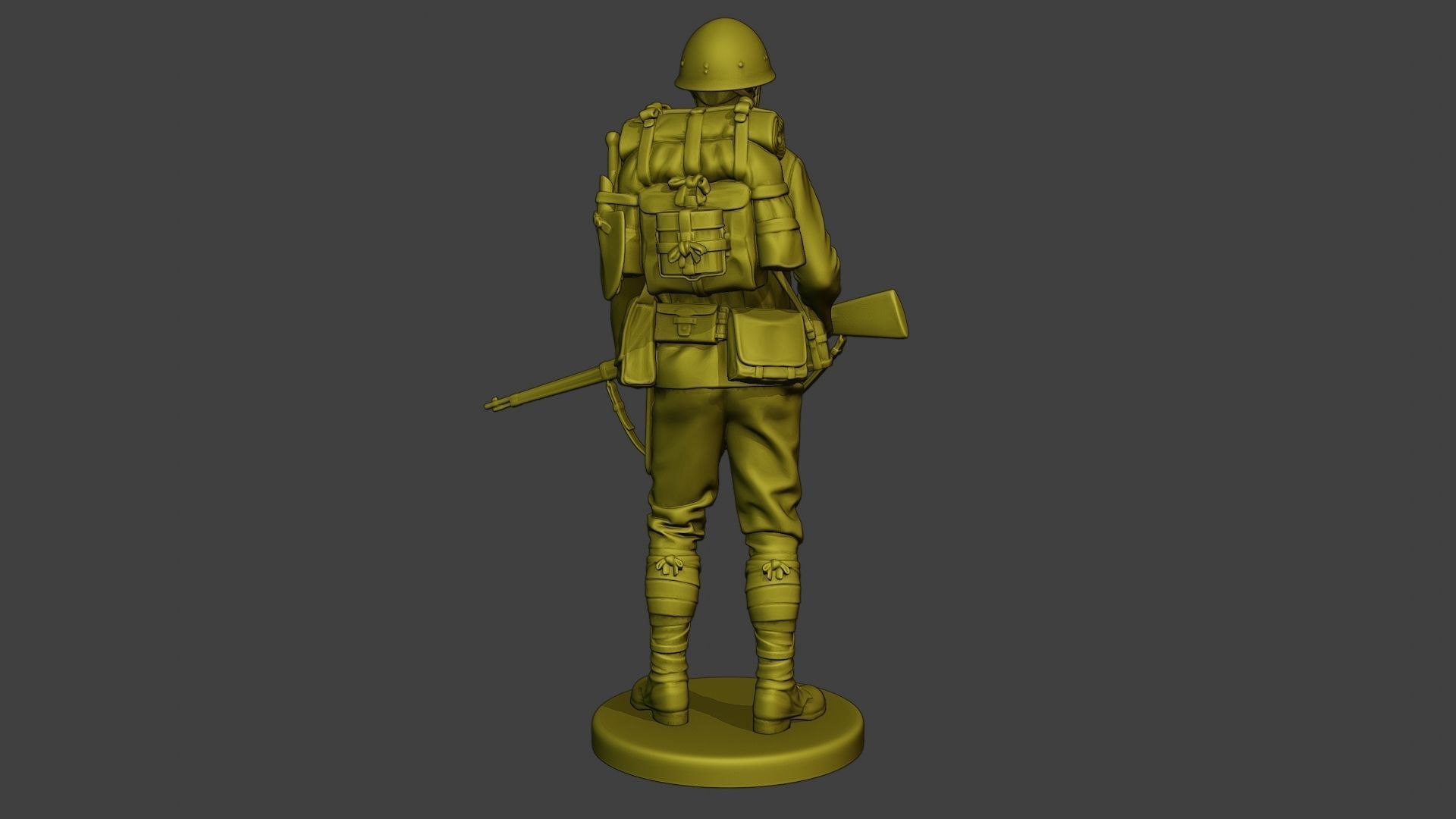 Japanese soldier ww2 Stand J1 3D print model_6