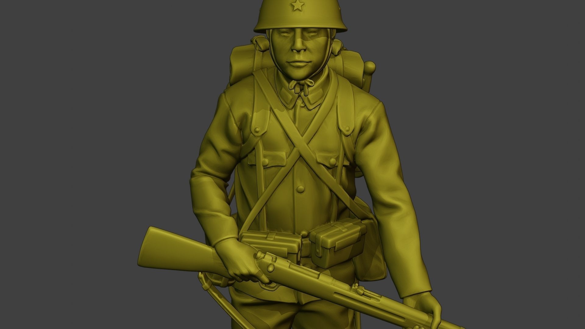 Japanese soldier ww2 Stand J1 3D print model_19