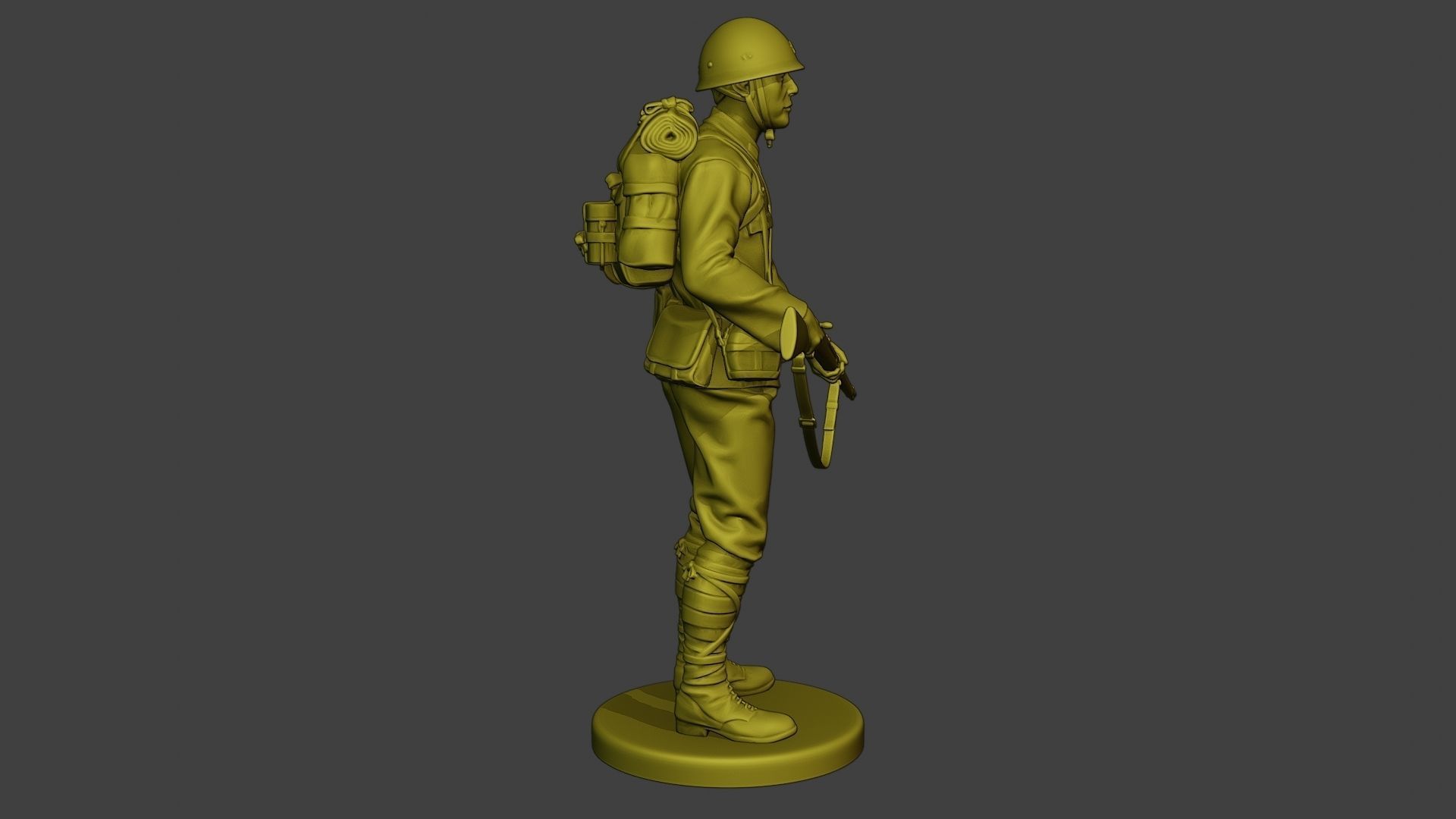 Japanese soldier ww2 Stand J1 3D print model_8
