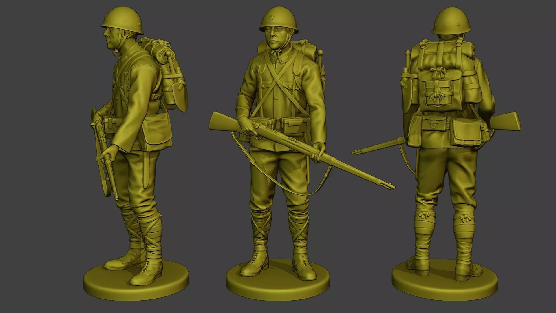 Japanese soldier ww2 Stand J1 3D print model_0