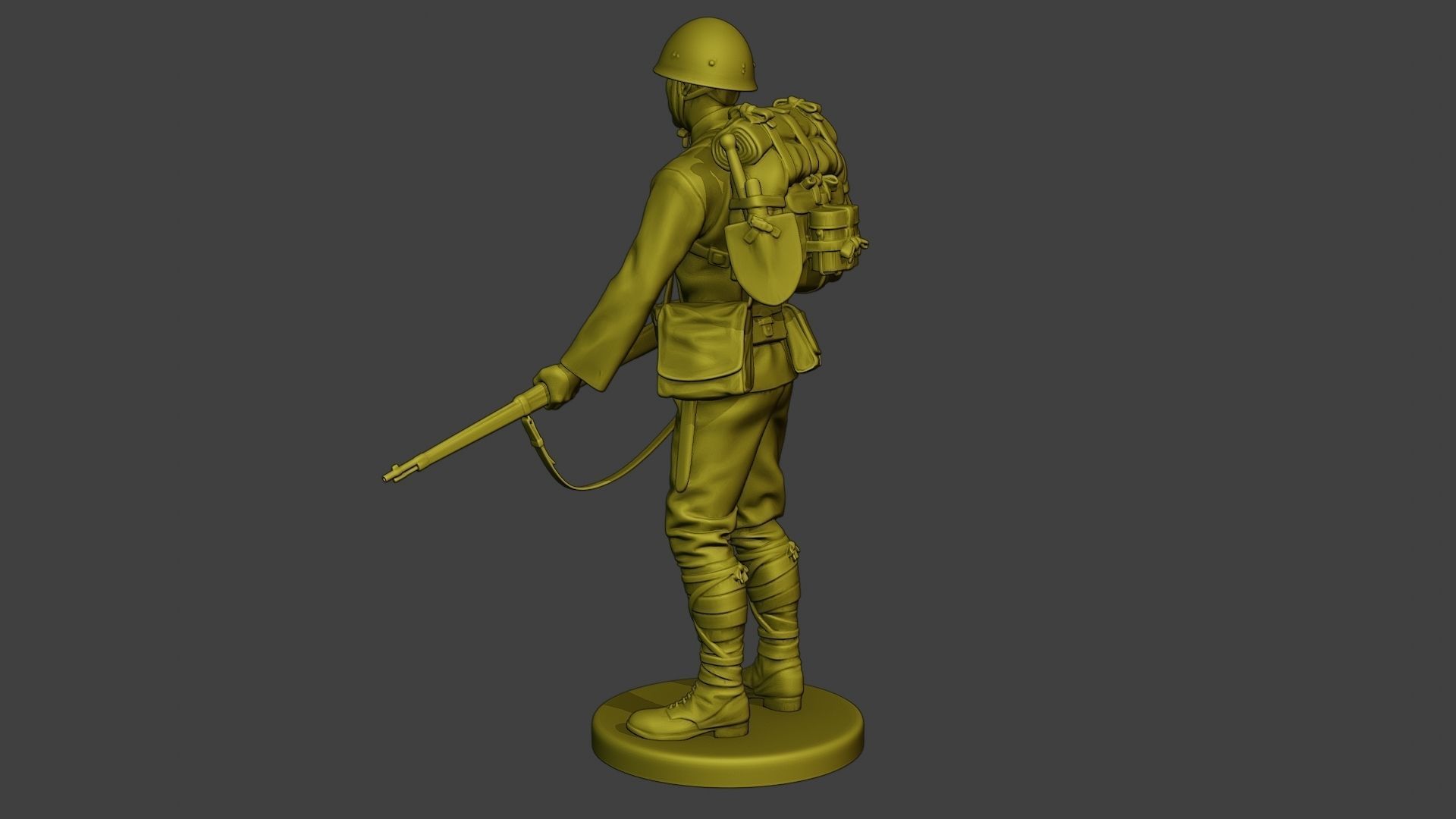 Japanese soldier ww2 Stand J1 3D print model_4