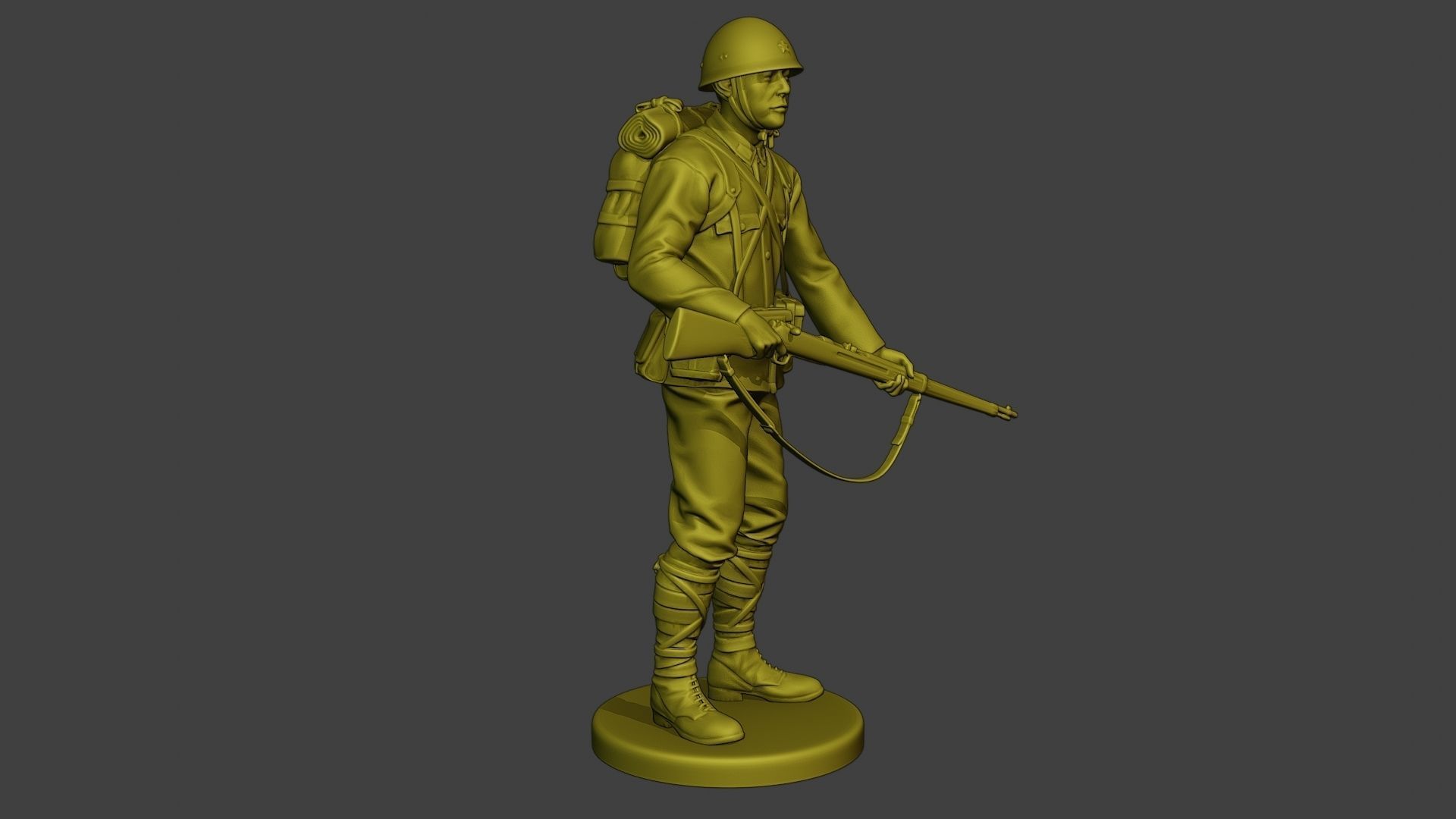Japanese soldier ww2 Stand J1 3D print model_9