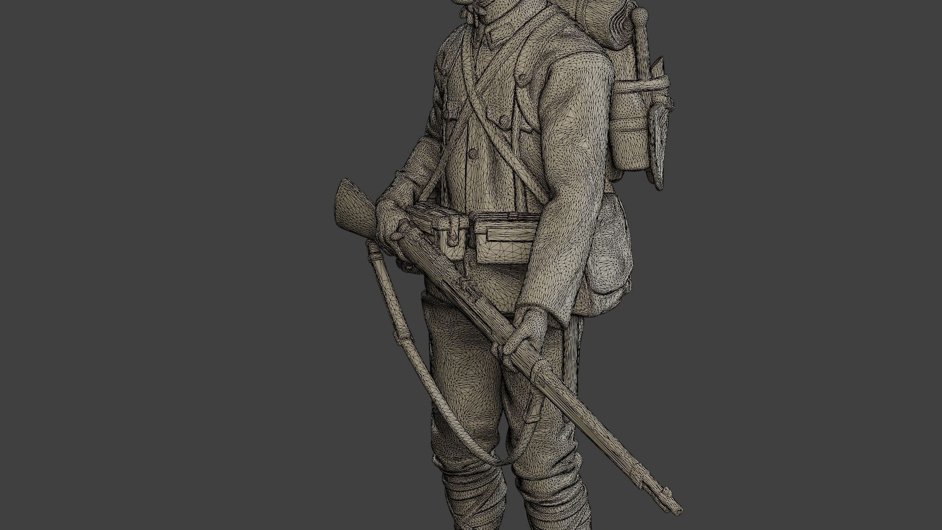 Japanese soldier ww2 Stand J1 3D print model_12