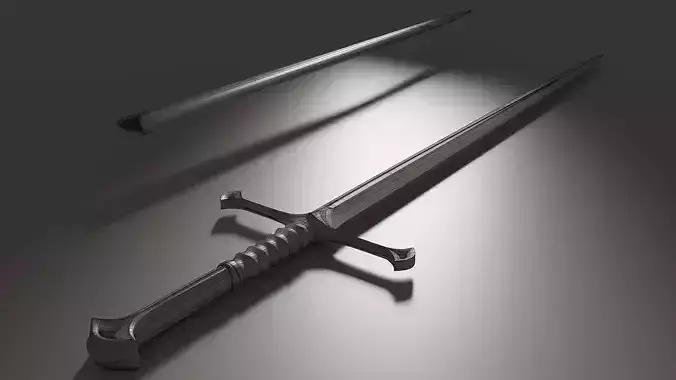 Lord of the Rings sword Anduril - LowPoly Sword 3D model