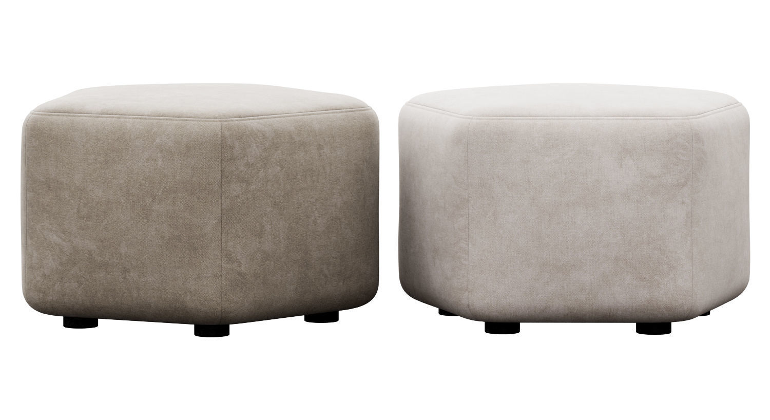 Hexagonal ottoman by Maison Corbeil 3D model_13