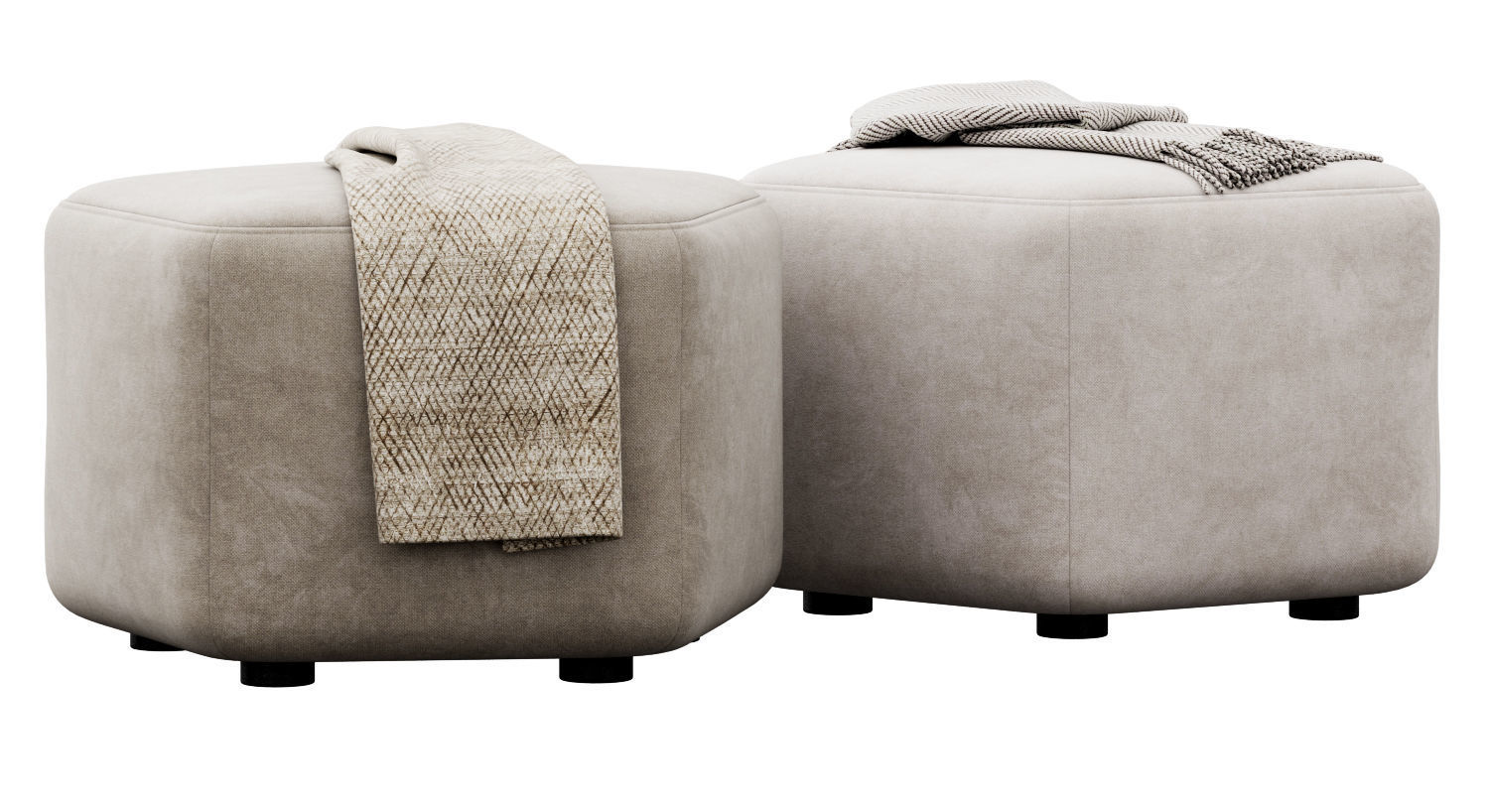 Hexagonal ottoman by Maison Corbeil 3D model_6