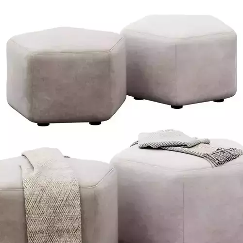 Hexagonal ottoman by Maison Corbeil