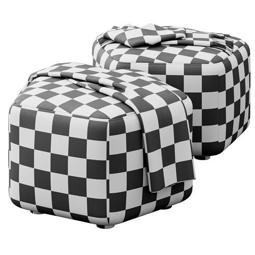 Hexagonal ottoman by Maison Corbeil 3D model 5