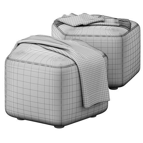 Hexagonal ottoman by Maison Corbeil 3D model 4