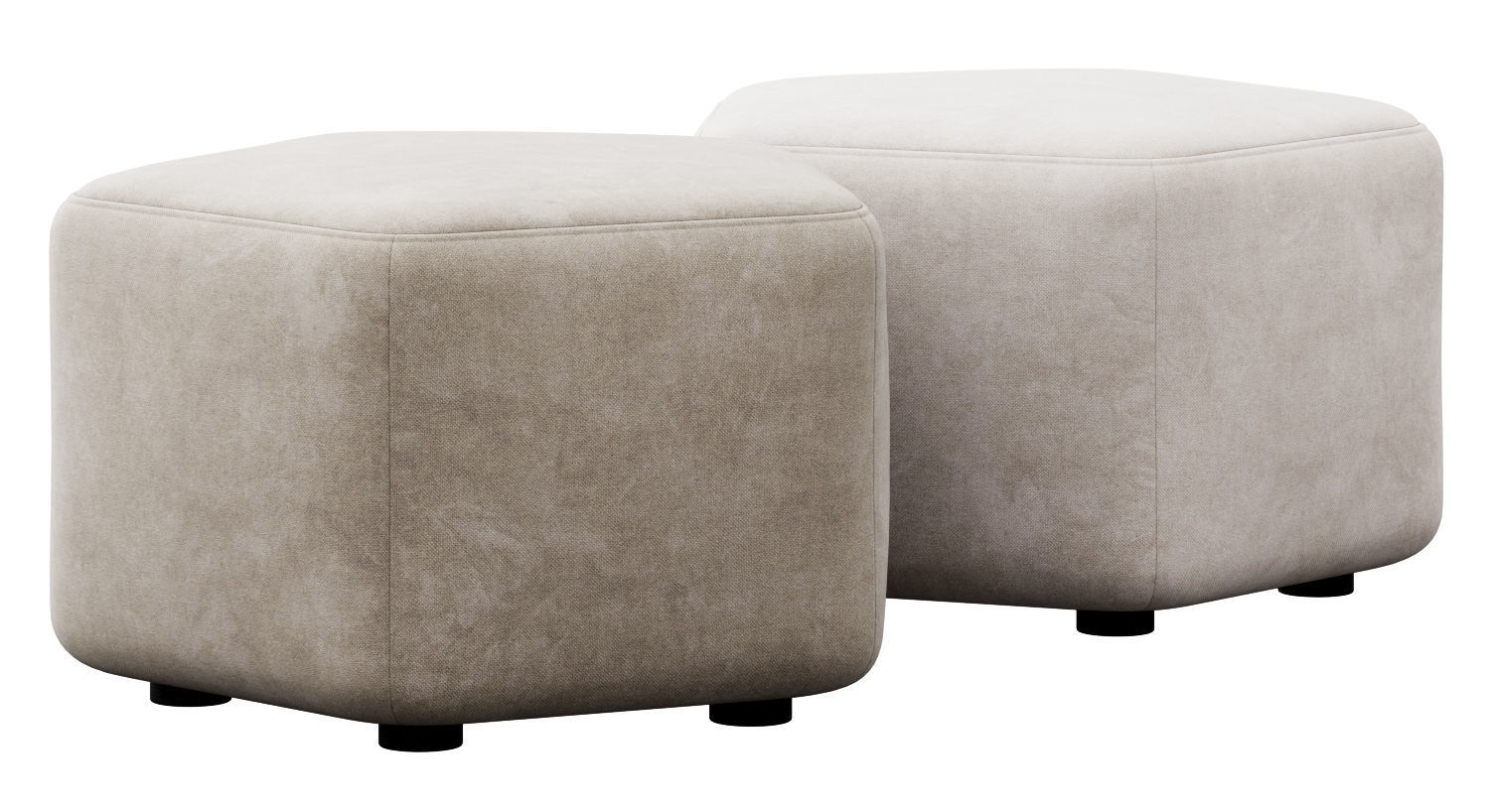 Hexagonal ottoman by Maison Corbeil 3D model_14