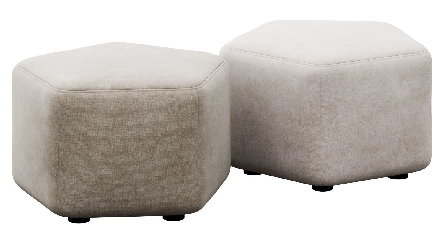 Hexagonal ottoman by Maison Corbeil 3D model_15