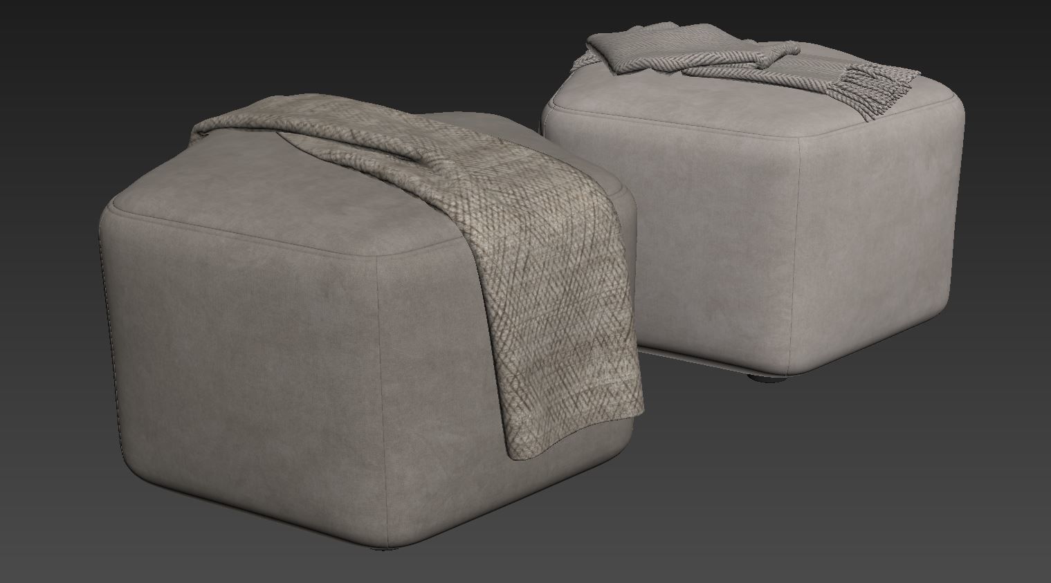 Hexagonal ottoman by Maison Corbeil 3D model_7