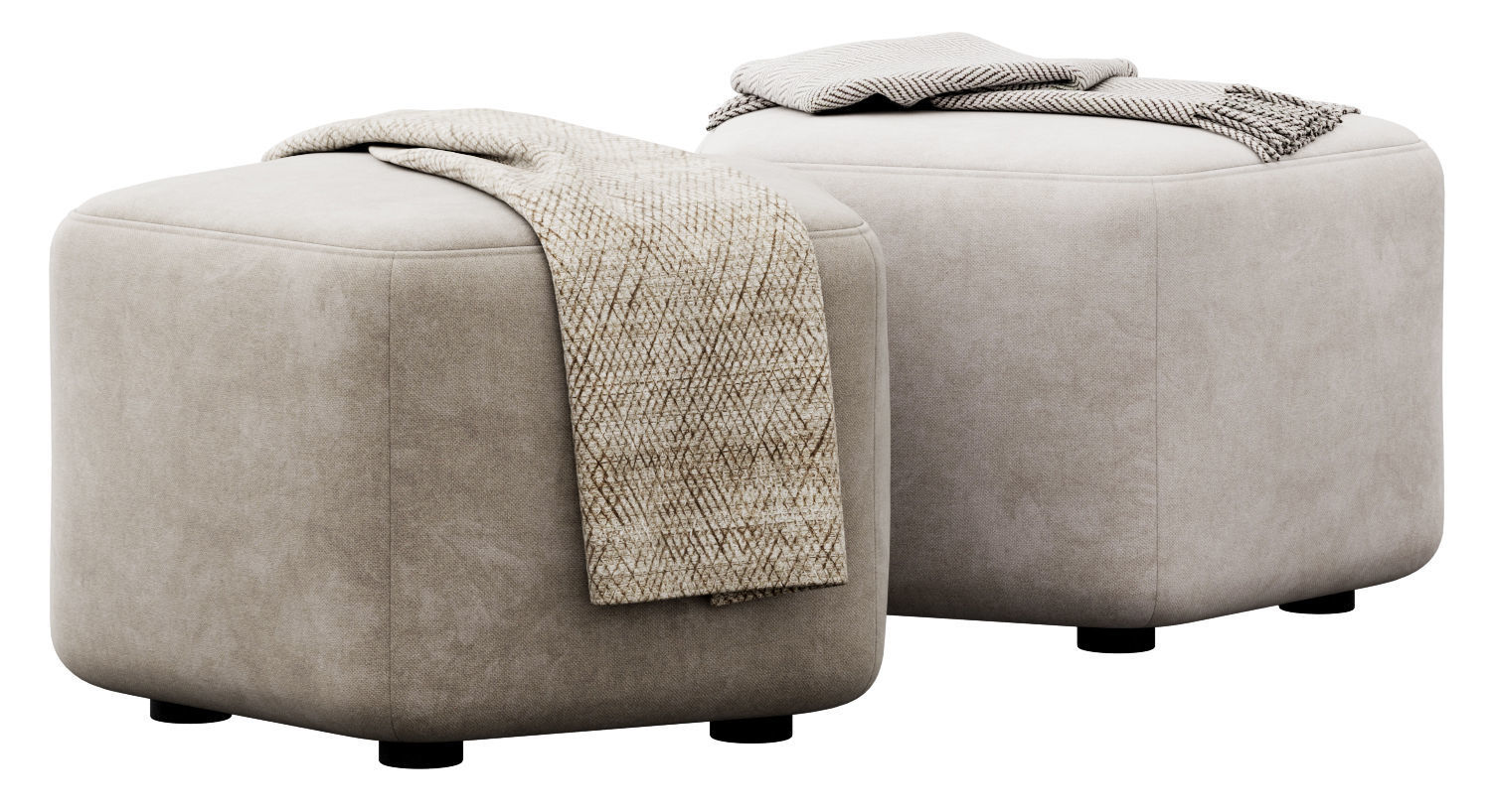 Hexagonal ottoman by Maison Corbeil 3D model_11